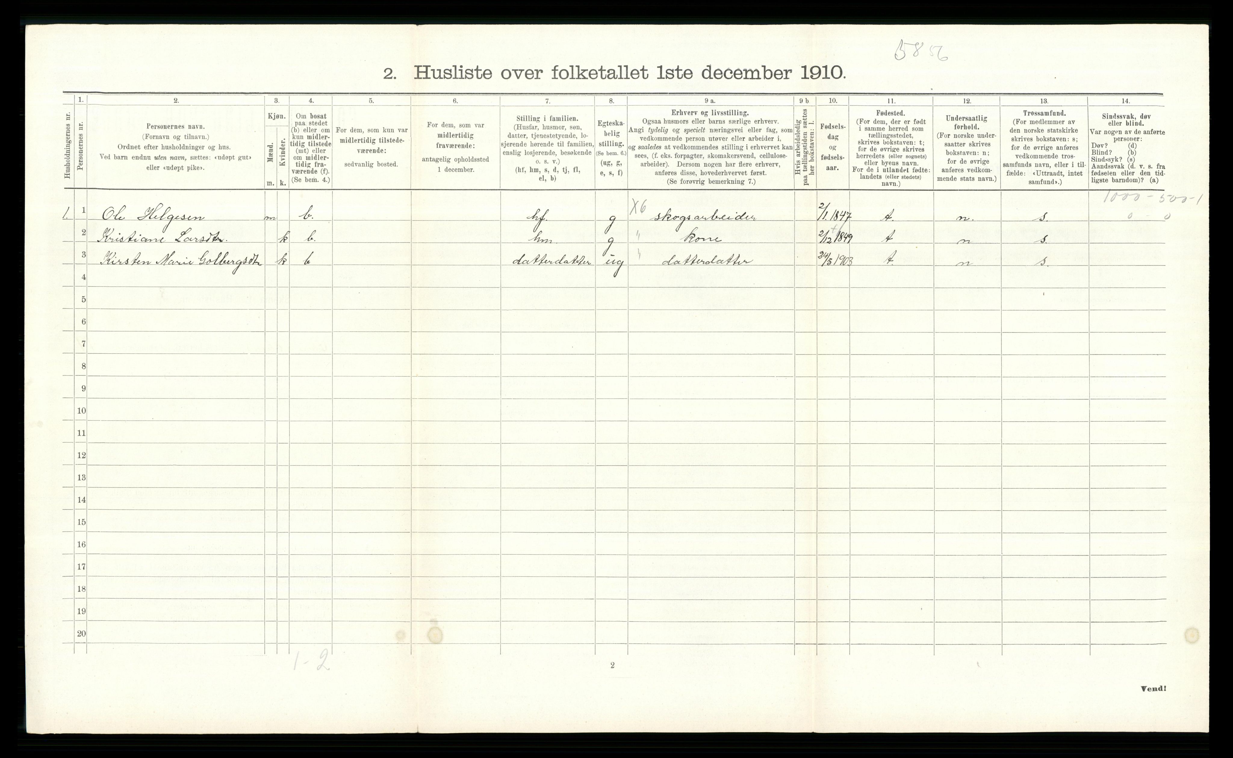 RA, 1910 census for Øvre Eiker, 1910, p. 2604