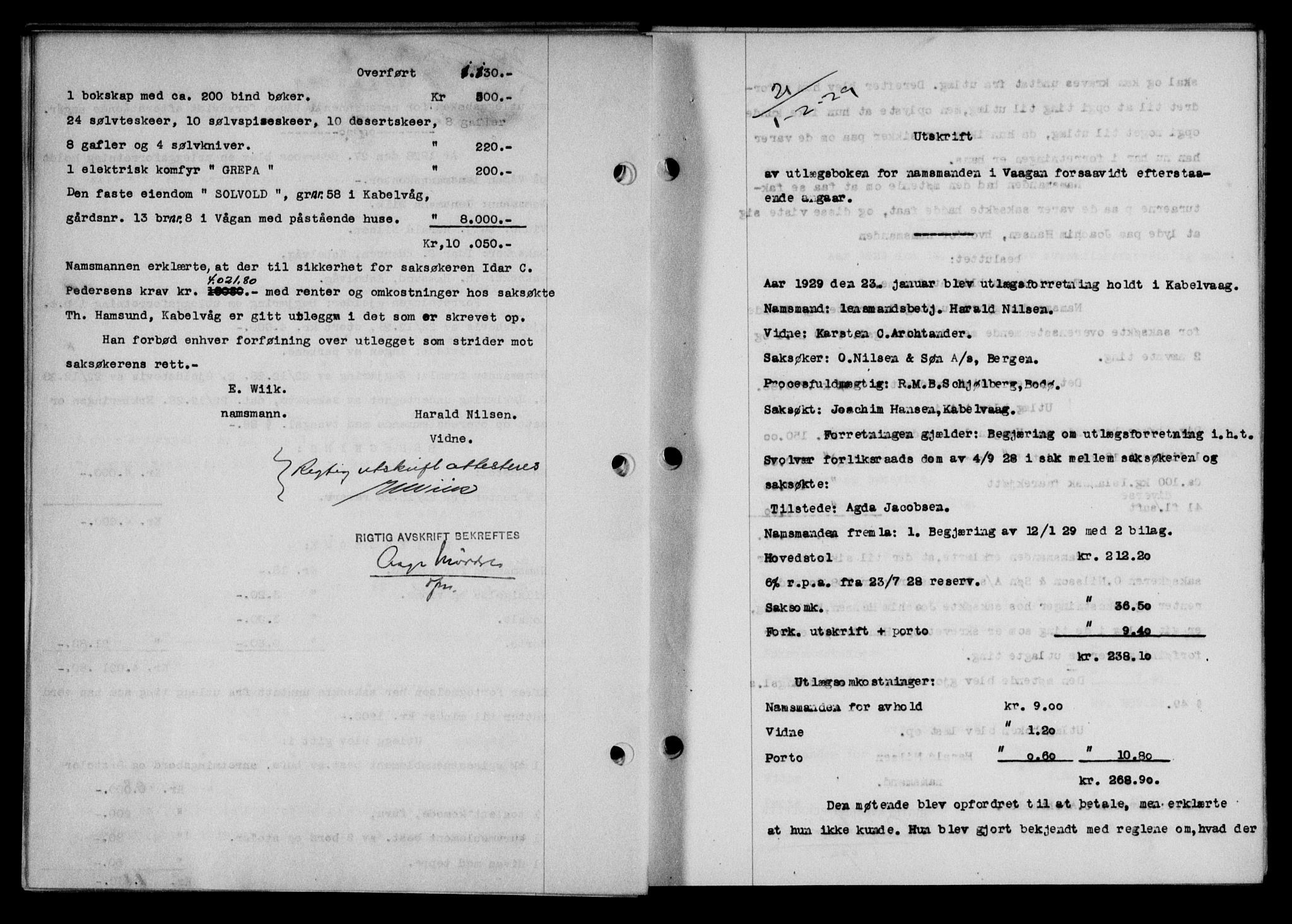 Lofoten sorenskriveri, SAT/A-0017/1/2/2C/L0019b: Mortgage book no. 19b, 1929-1929, Deed date: 01.02.1929