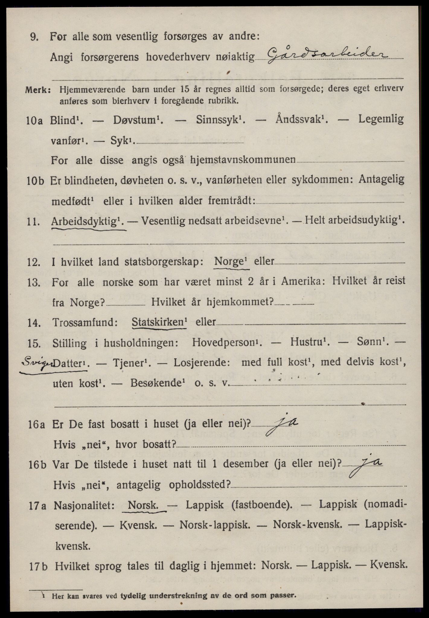 SAT, 1920 census for Å, 1920, p. 2053