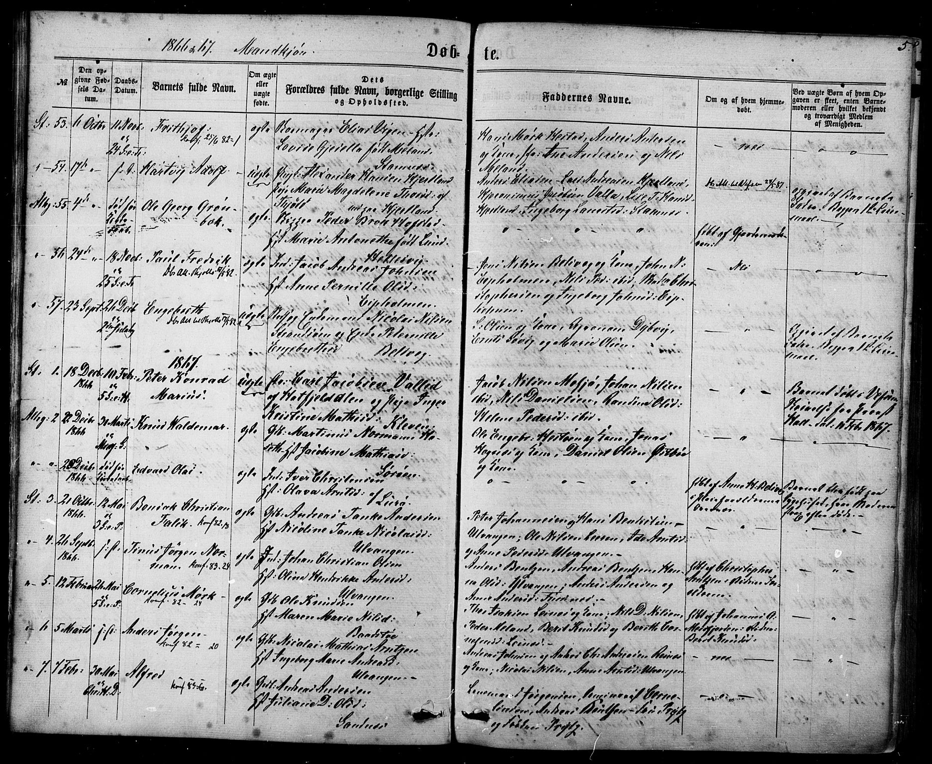 Ministerialprotokoller, klokkerbøker og fødselsregistre - Nordland, AV/SAT-A-1459/830/L0449: Parish register (official) no. 830A13, 1866-1886, p. 5