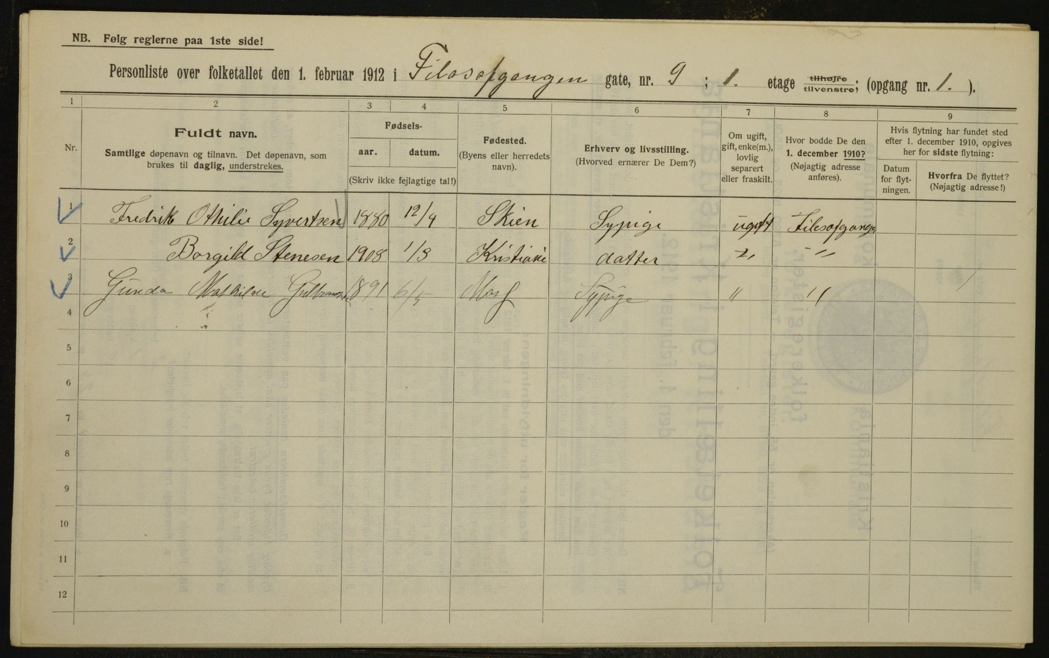 OBA, Municipal Census 1912 for Kristiania, 1912, p. 24234