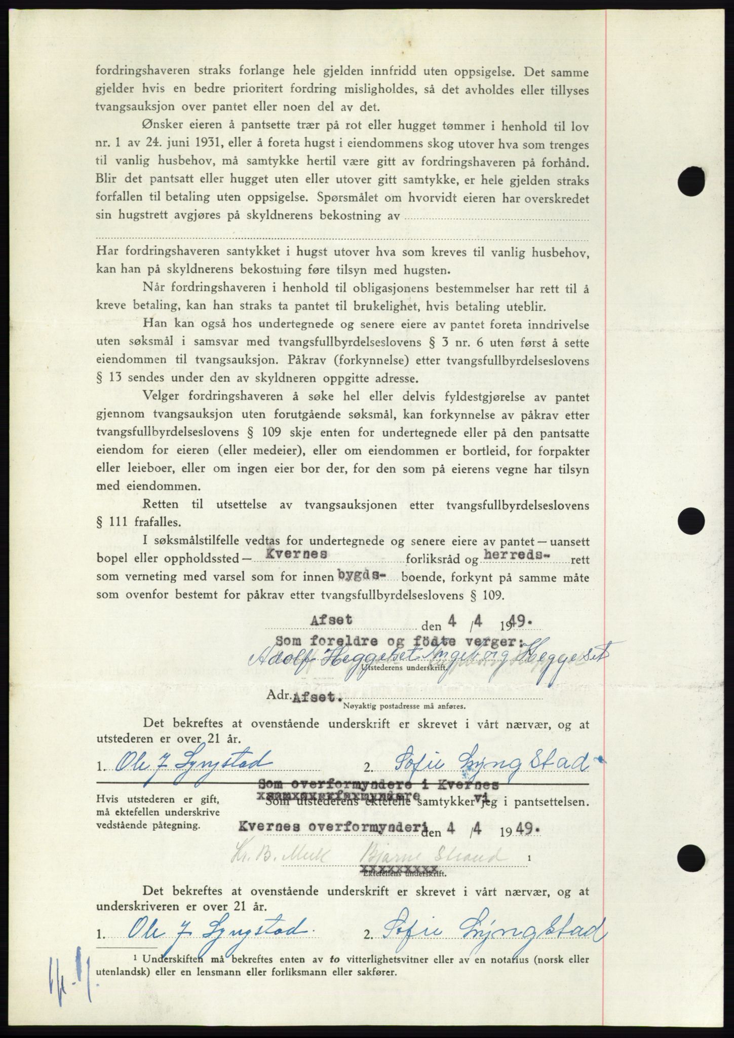 Nordmøre sorenskriveri, AV/SAT-A-4132/1/2/2Ca: Mortgage book no. B103, 1949-1950, Diary no: : 260/1950