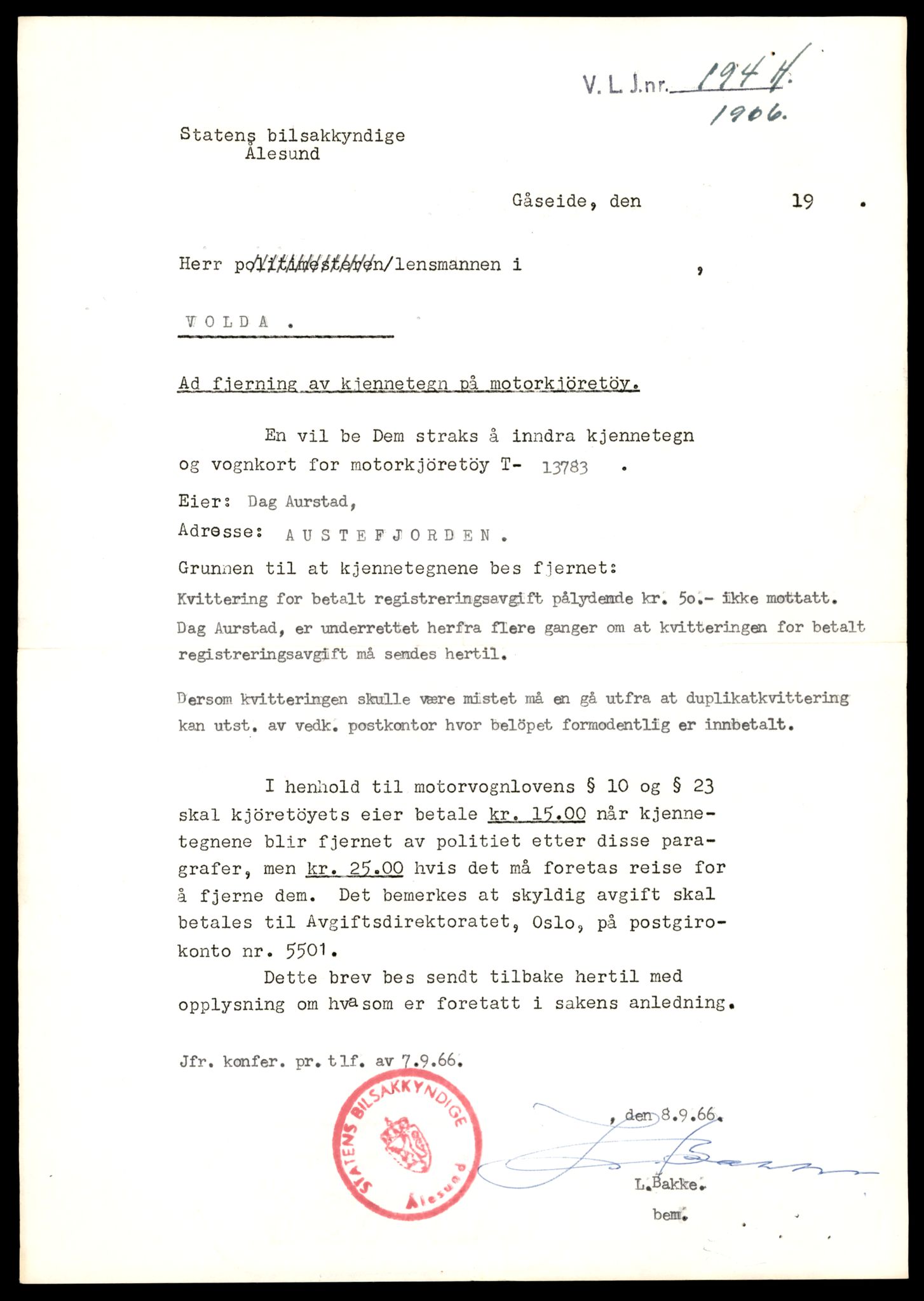 Møre og Romsdal vegkontor - Ålesund trafikkstasjon, AV/SAT-A-4099/F/Fe/L0041: Registreringskort for kjøretøy T 13710 - T 13905, 1927-1998, p. 1255