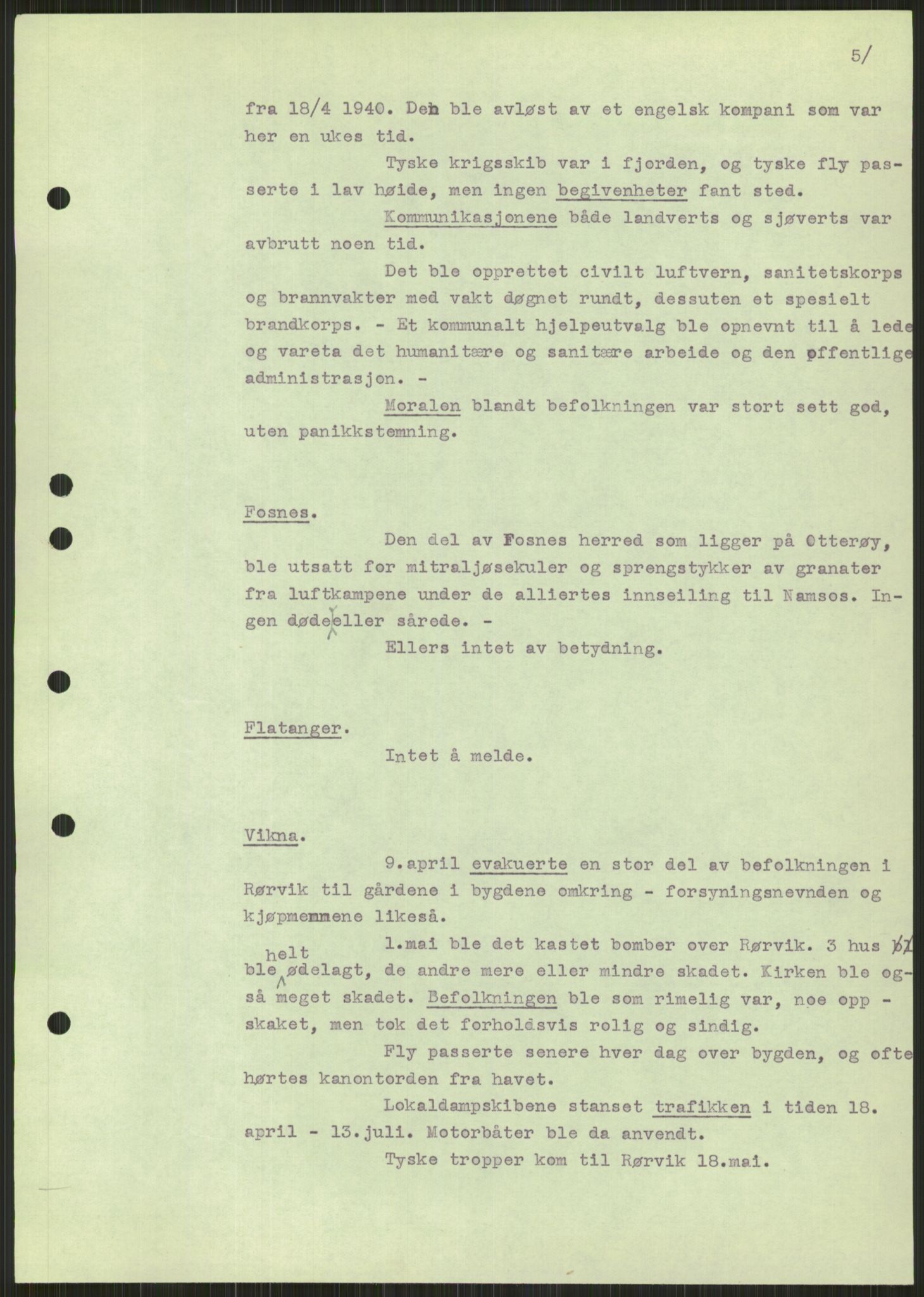 Forsvaret, Forsvarets krigshistoriske avdeling, AV/RA-RAFA-2017/Y/Ya/L0016: II-C-11-31 - Fylkesmenn.  Rapporter om krigsbegivenhetene 1940., 1940, p. 365