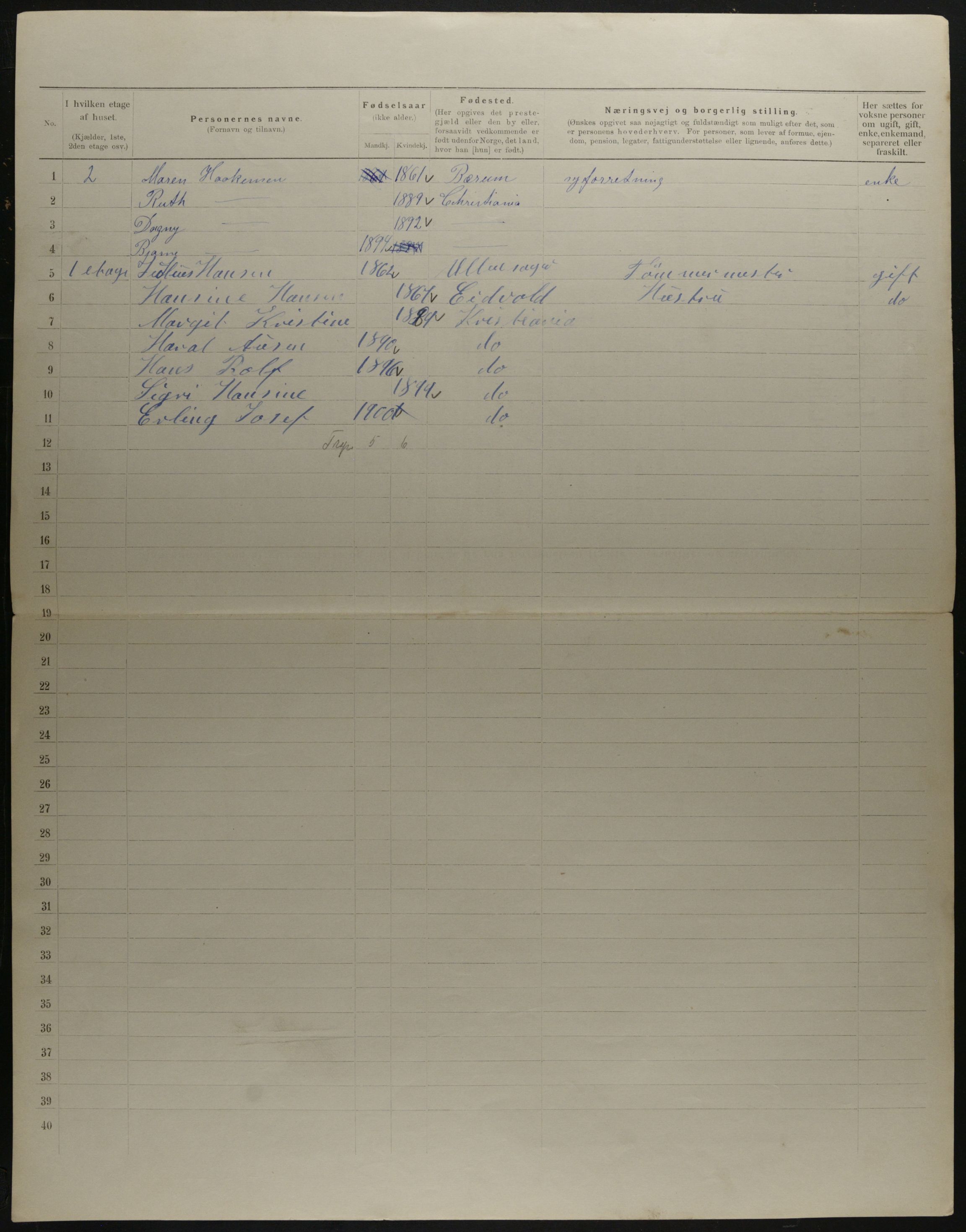 OBA, Municipal Census 1901 for Kristiania, 1901, p. 18439