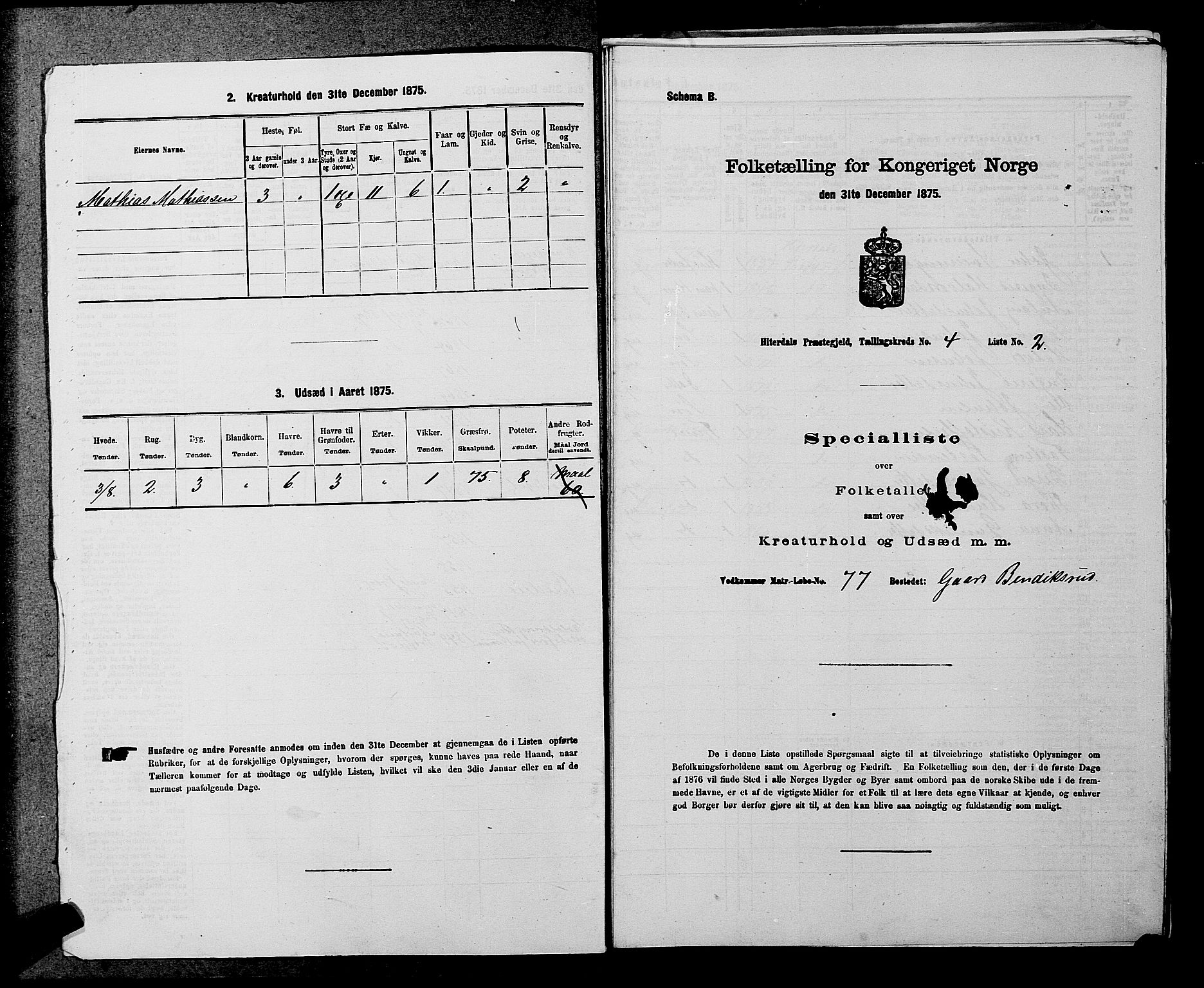 SAKO, 1875 census for 0823P Heddal, 1875, p. 578