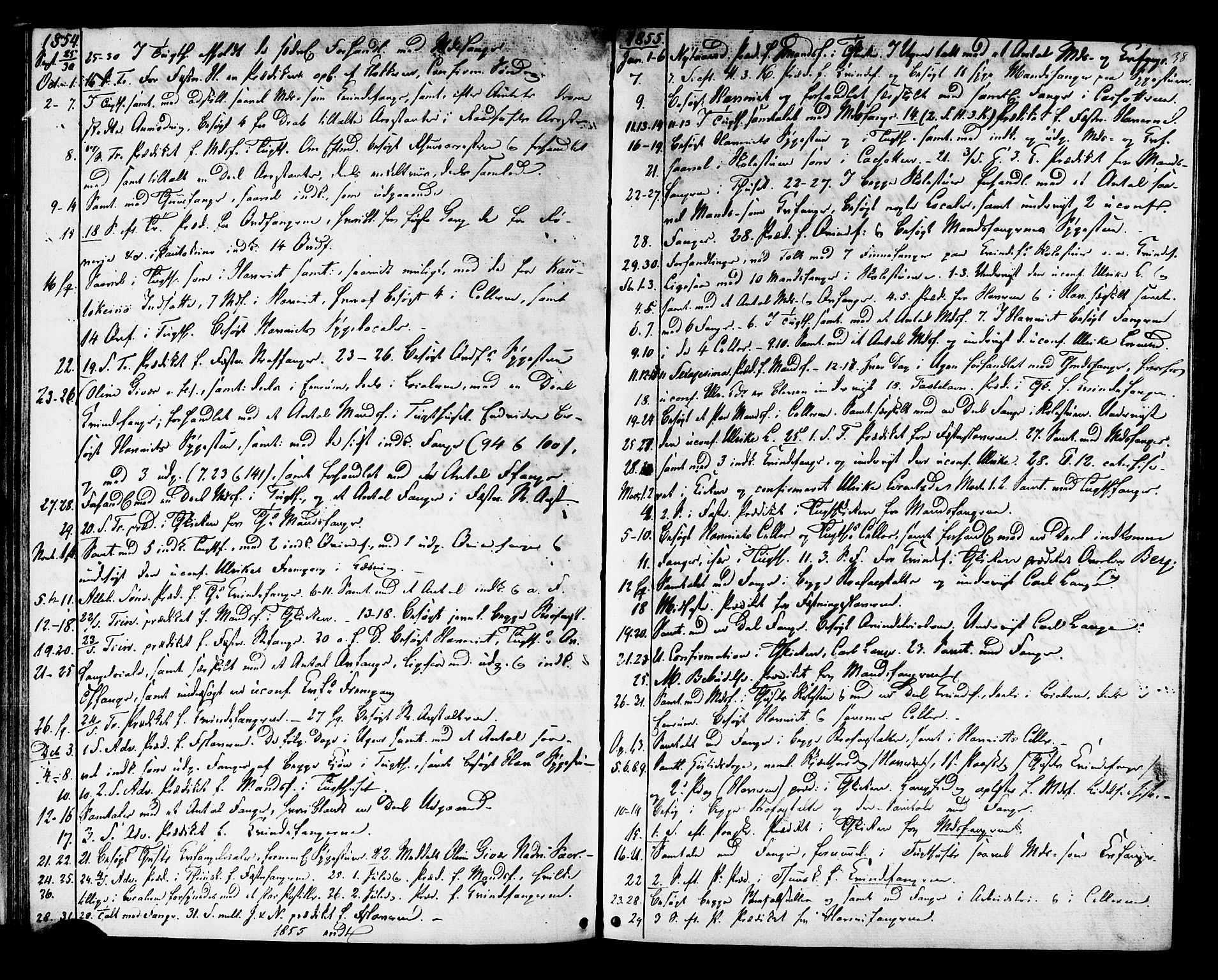 Ministerialprotokoller, klokkerbøker og fødselsregistre - Sør-Trøndelag, SAT/A-1456/624/L0481: Parish register (official) no. 624A02, 1841-1869, p. 38