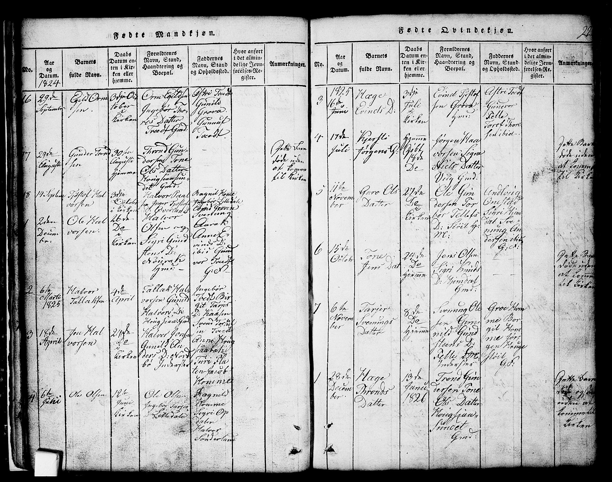 Nissedal kirkebøker, SAKO/A-288/G/Gb/L0001: Parish register (copy) no. II 1, 1814-1862, p. 22