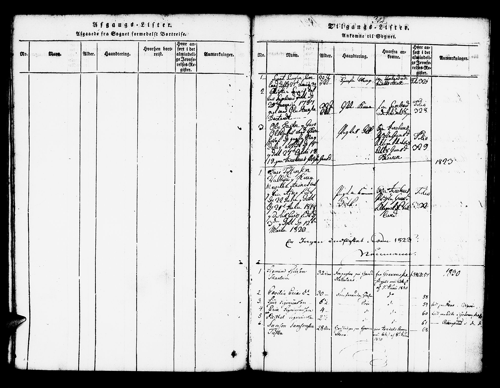 Kvam sokneprestembete, SAB/A-76201/H/Haa: Parish register (official) no. A 6, 1818-1832, p. 302