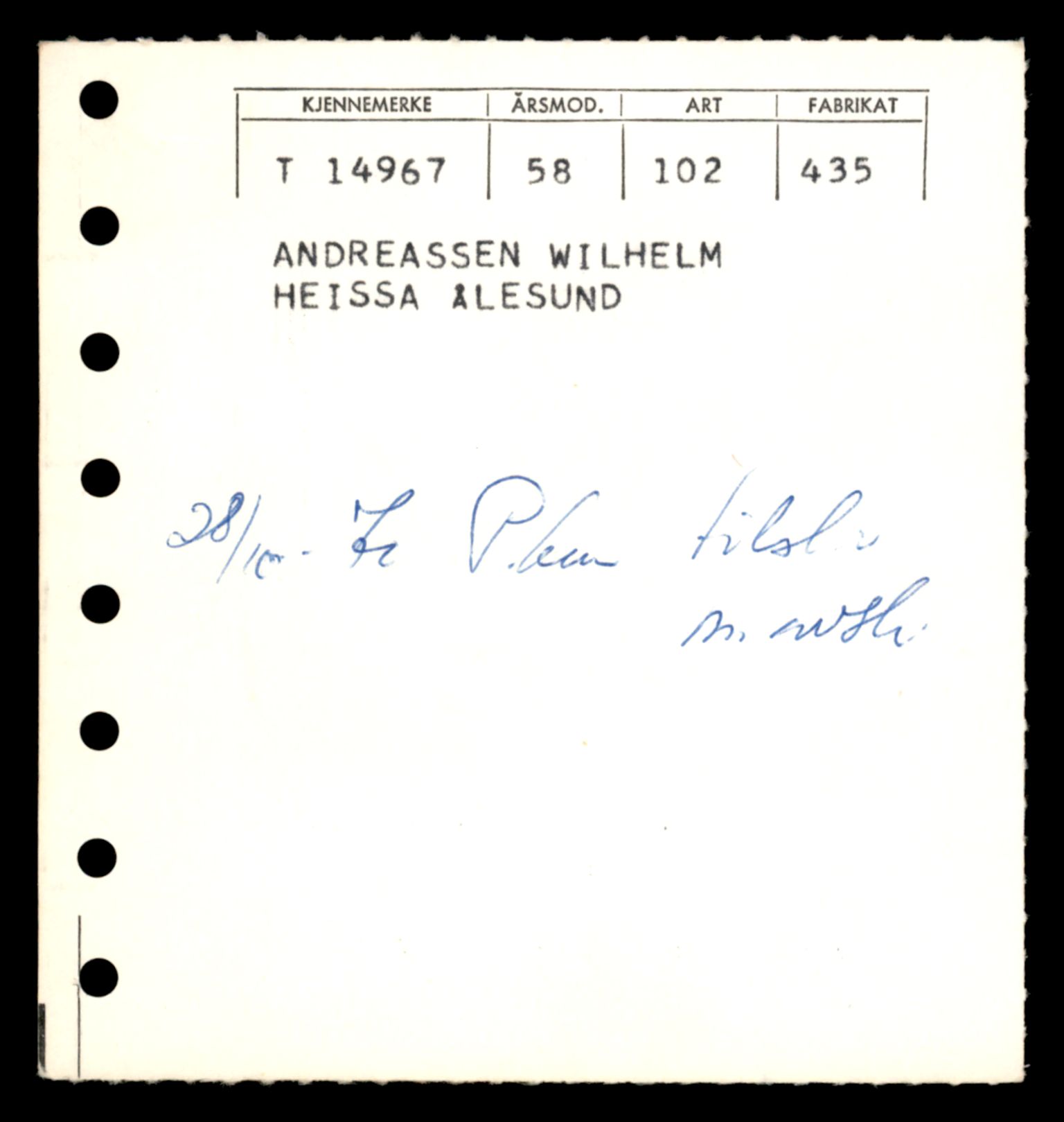 Møre og Romsdal vegkontor - Ålesund trafikkstasjon, AV/SAT-A-4099/F/Fe/L0049: Registreringskort for kjøretøy T 14864 - T 18613, 1927-1998, p. 2443