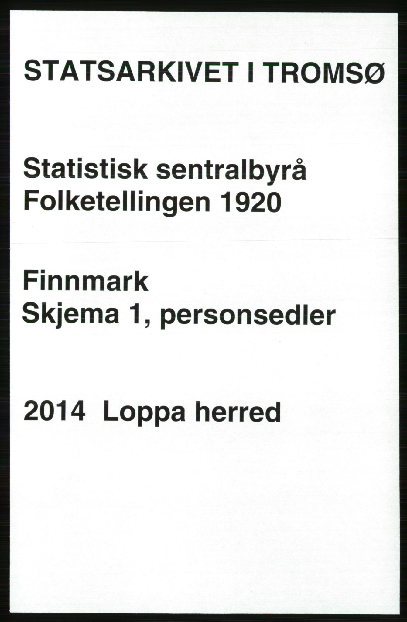 SATØ, 1920 census for Loppa, 1920, p. 620