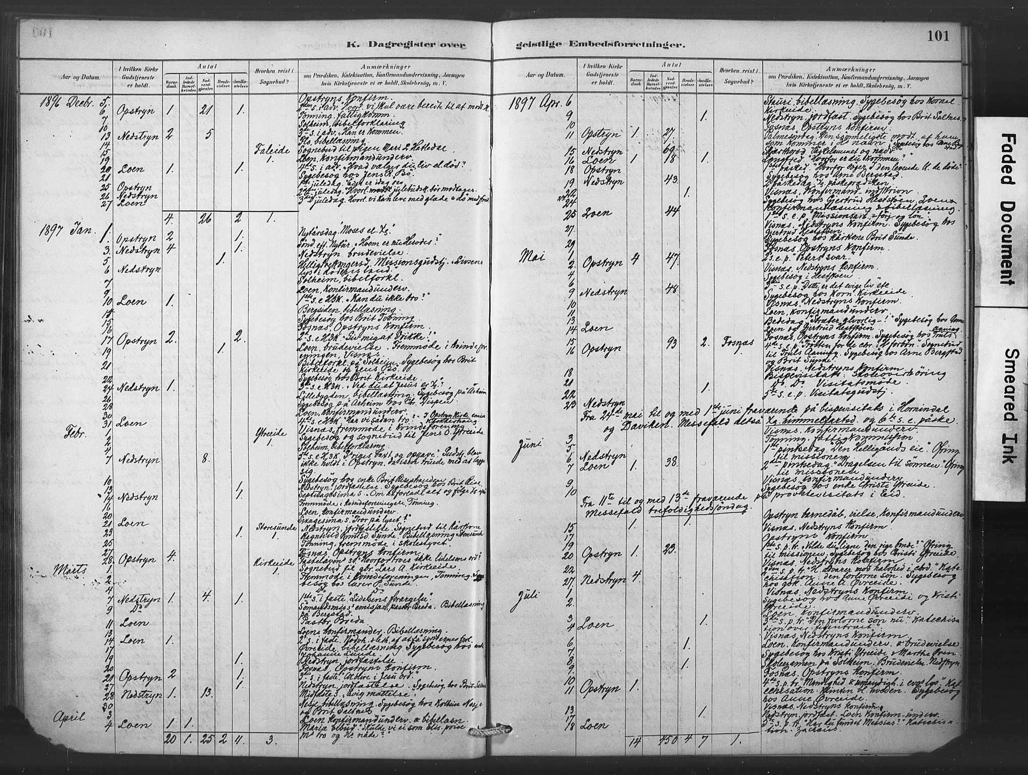 Stryn Sokneprestembete, AV/SAB-A-82501: Parish register (official) no. C 1, 1878-1907, p. 101