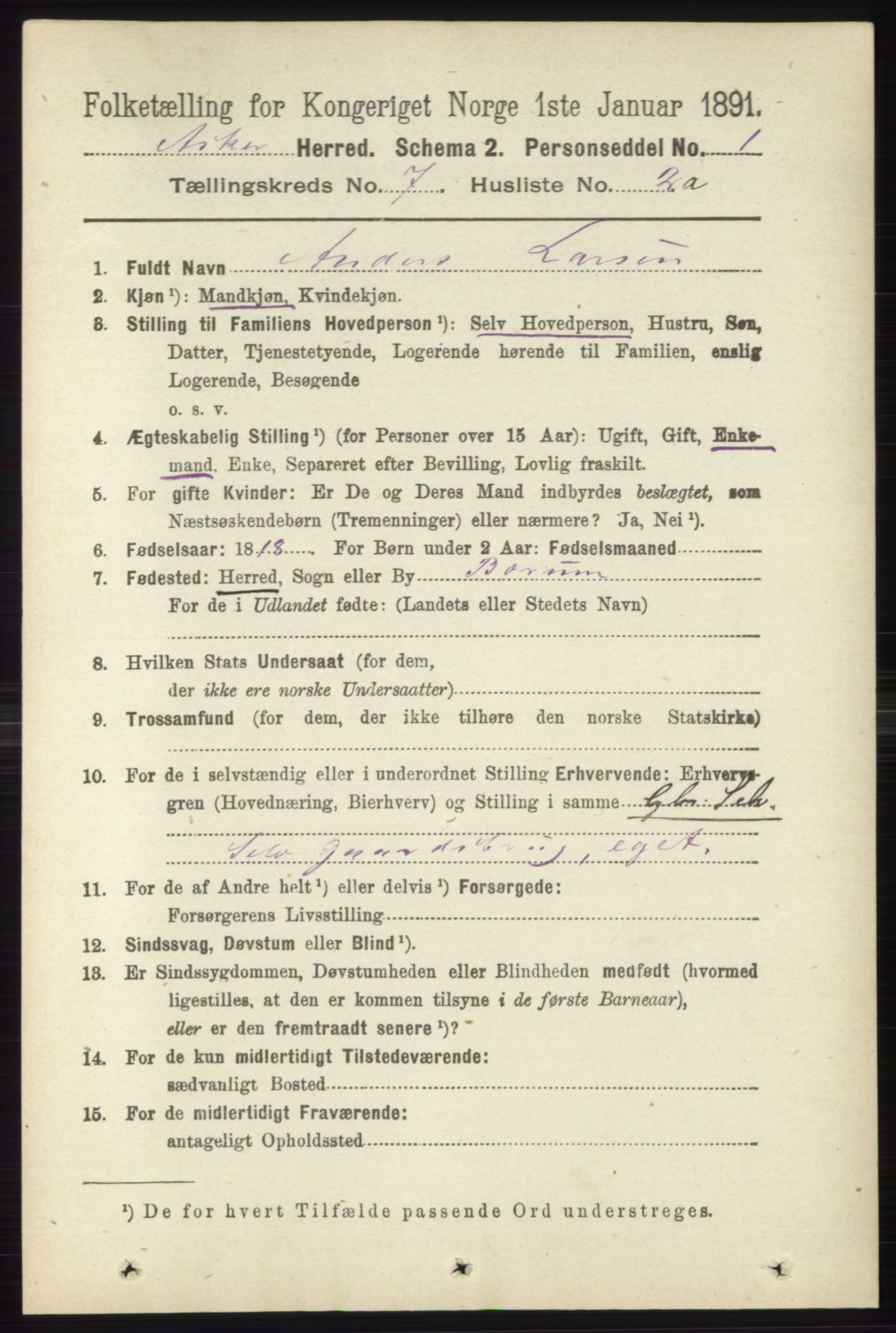 RA, 1891 census for 0220 Asker, 1891, p. 4553