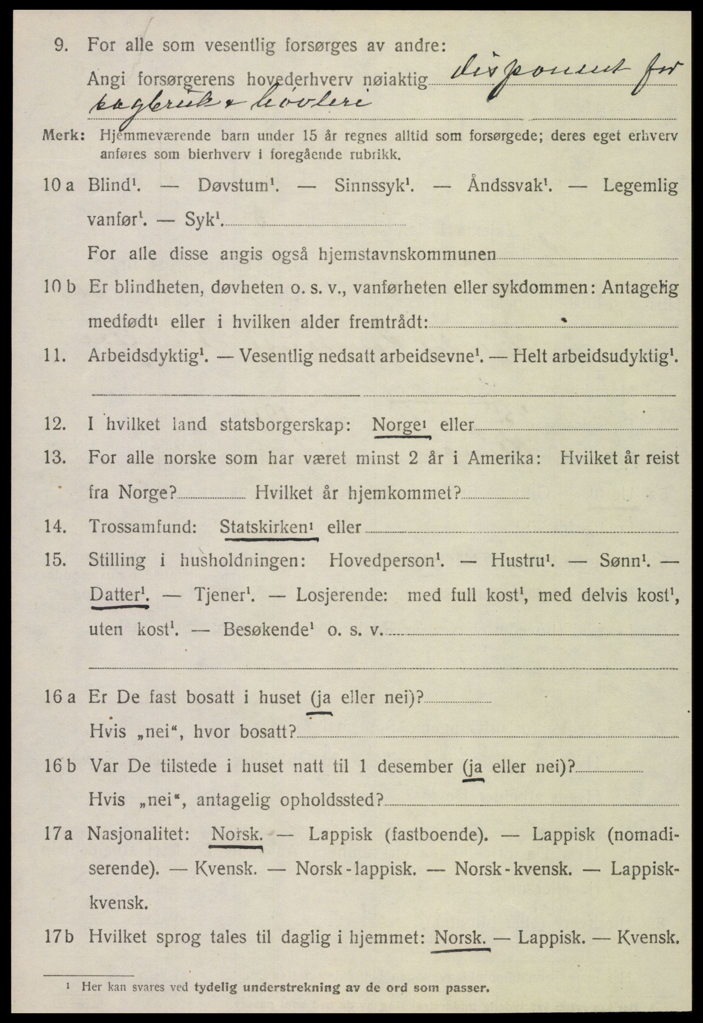 SAT, 1920 census for Klinga, 1920, p. 1392