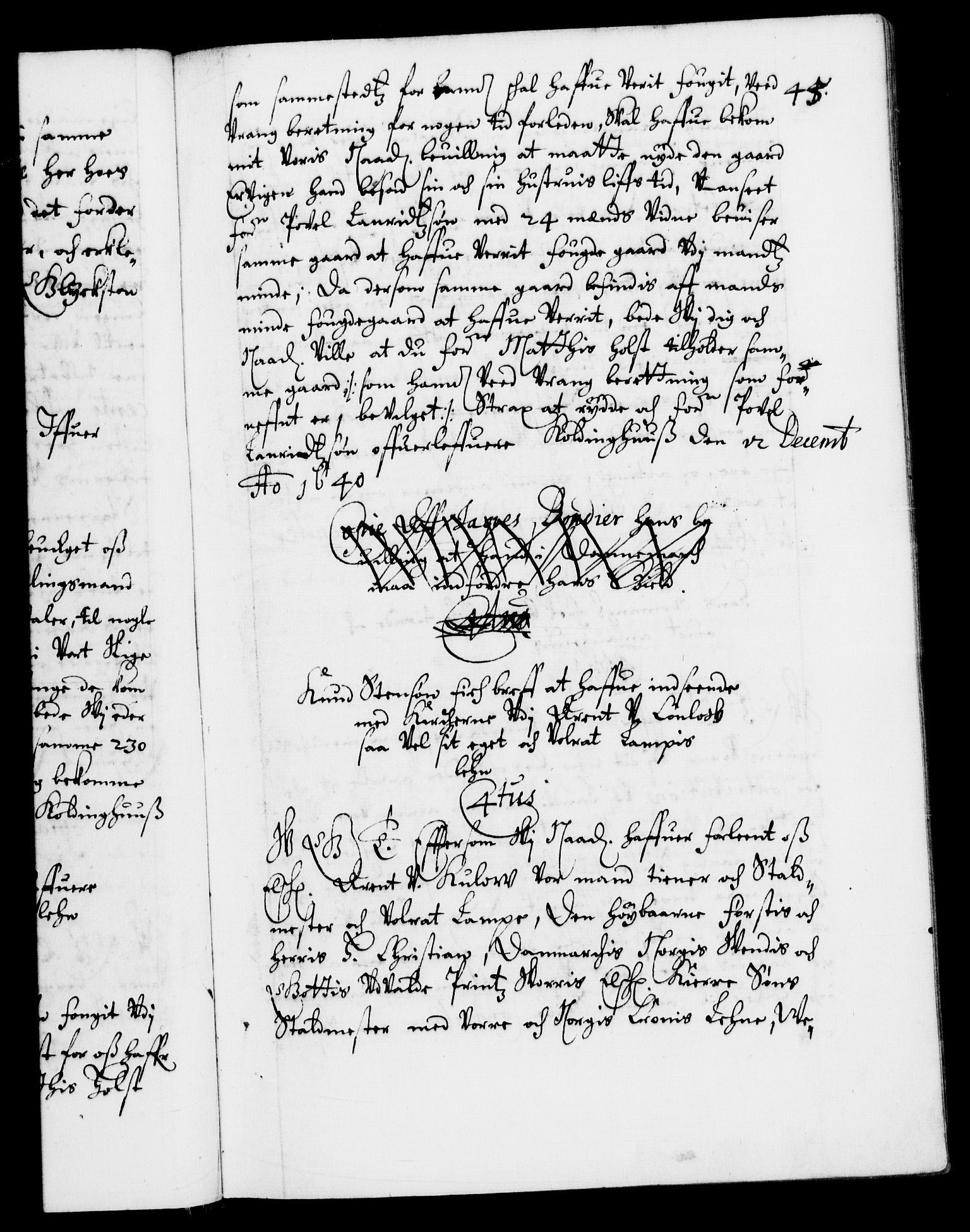 Danske Kanselli 1572-1799, AV/RA-EA-3023/F/Fc/Fca/Fcab/L0007: Norske tegnelser (mikrofilm), 1640-1648, p. 45a