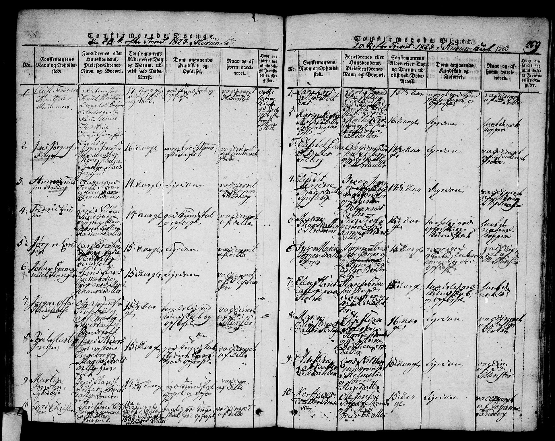 Hurum kirkebøker, SAKO/A-229/F/Fa/L0009: Parish register (official) no. 9, 1816-1826, p. 269
