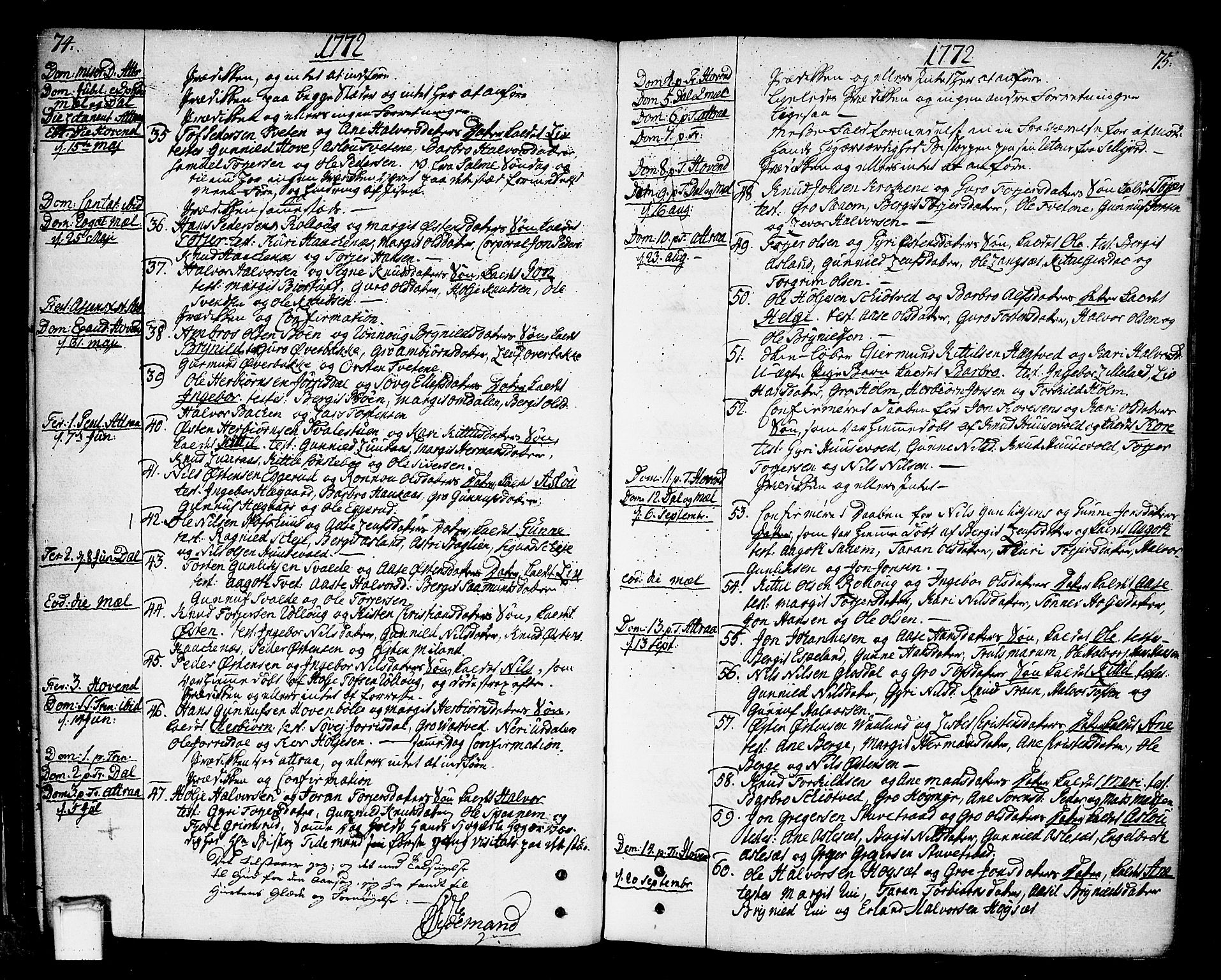 Tinn kirkebøker, SAKO/A-308/F/Fa/L0002: Parish register (official) no. I 2, 1757-1810, p. 74-75