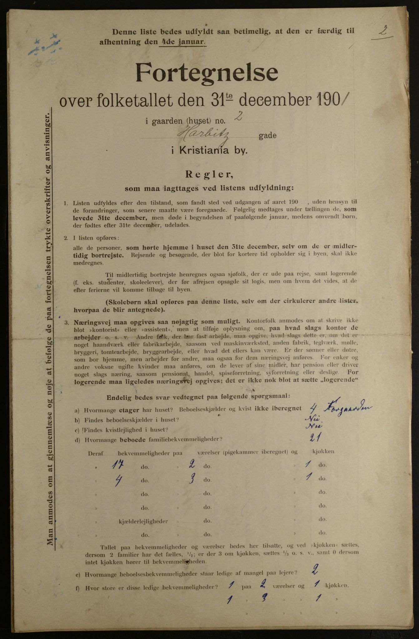 OBA, Municipal Census 1901 for Kristiania, 1901, p. 12434