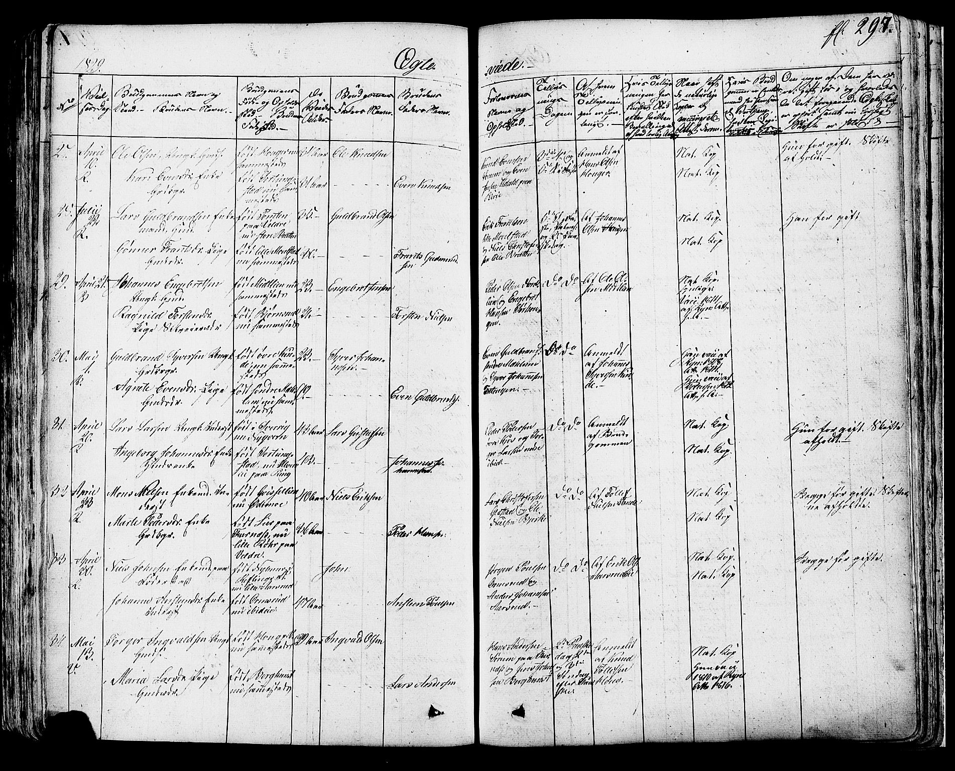 Ringsaker prestekontor, AV/SAH-PREST-014/K/Ka/L0007: Parish register (official) no. 7A, 1826-1837, p. 297