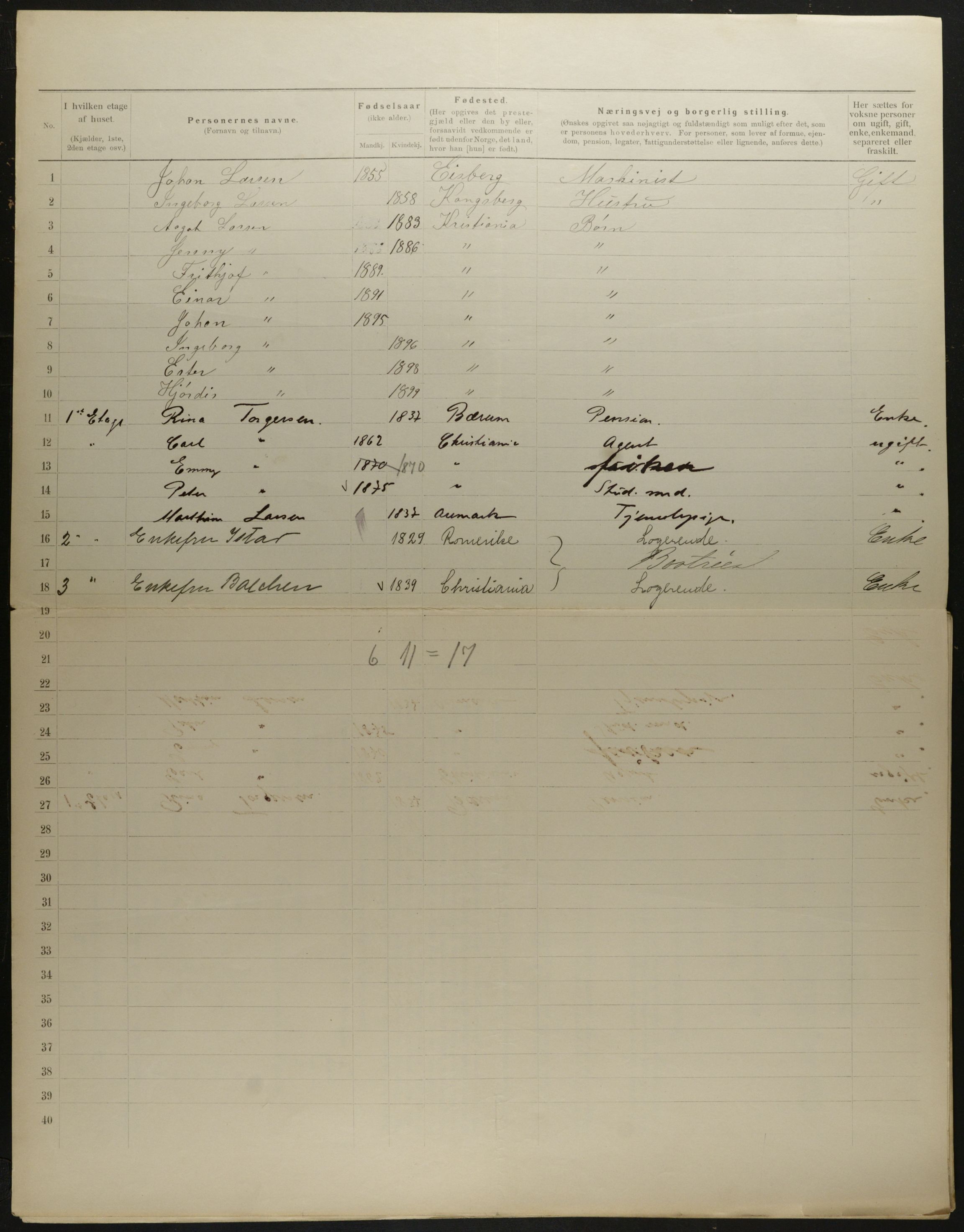 OBA, Municipal Census 1901 for Kristiania, 1901, p. 8394