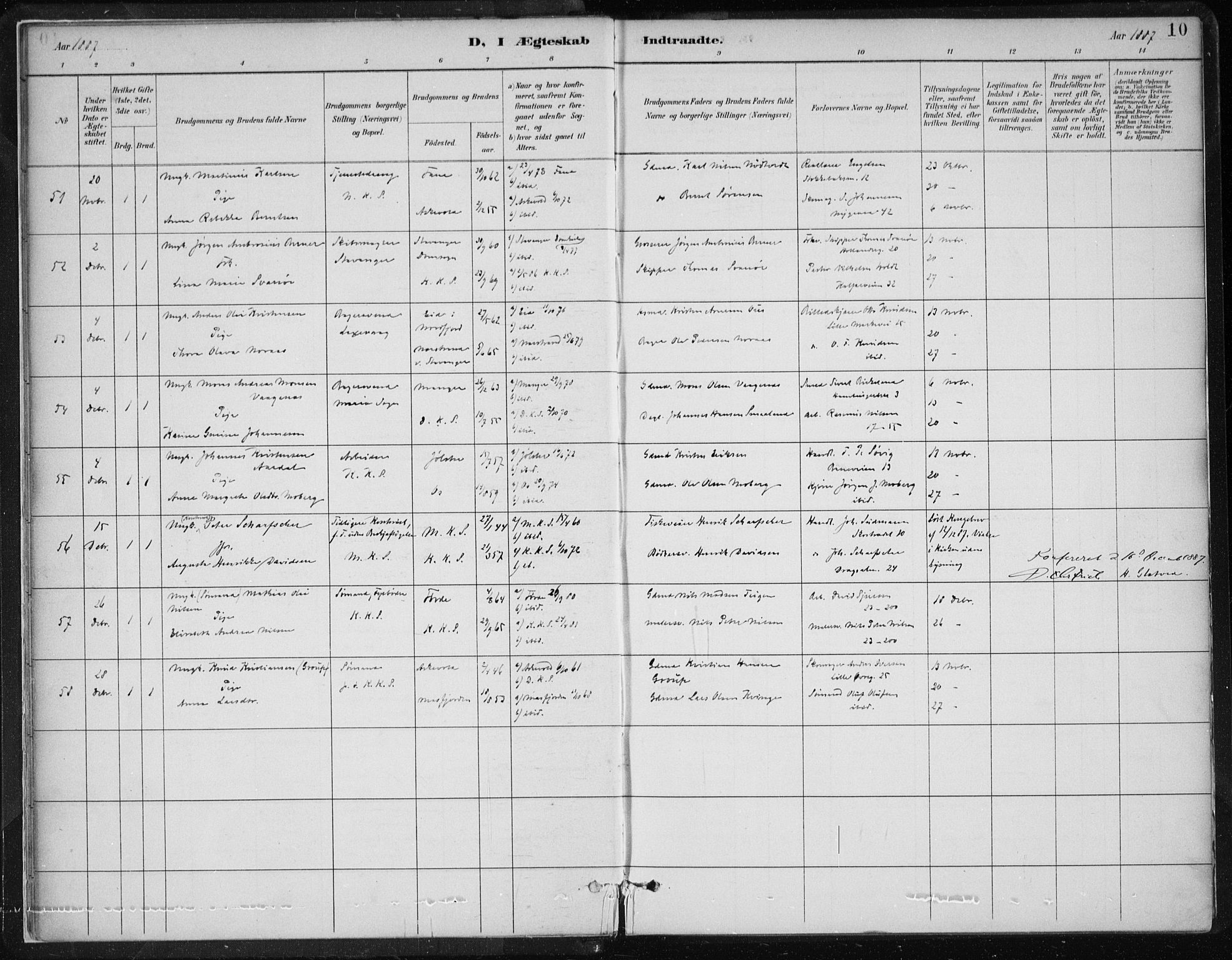 Korskirken sokneprestembete, AV/SAB-A-76101/H/Hab: Parish register (copy) no. D 3, 1887-1906, p. 10