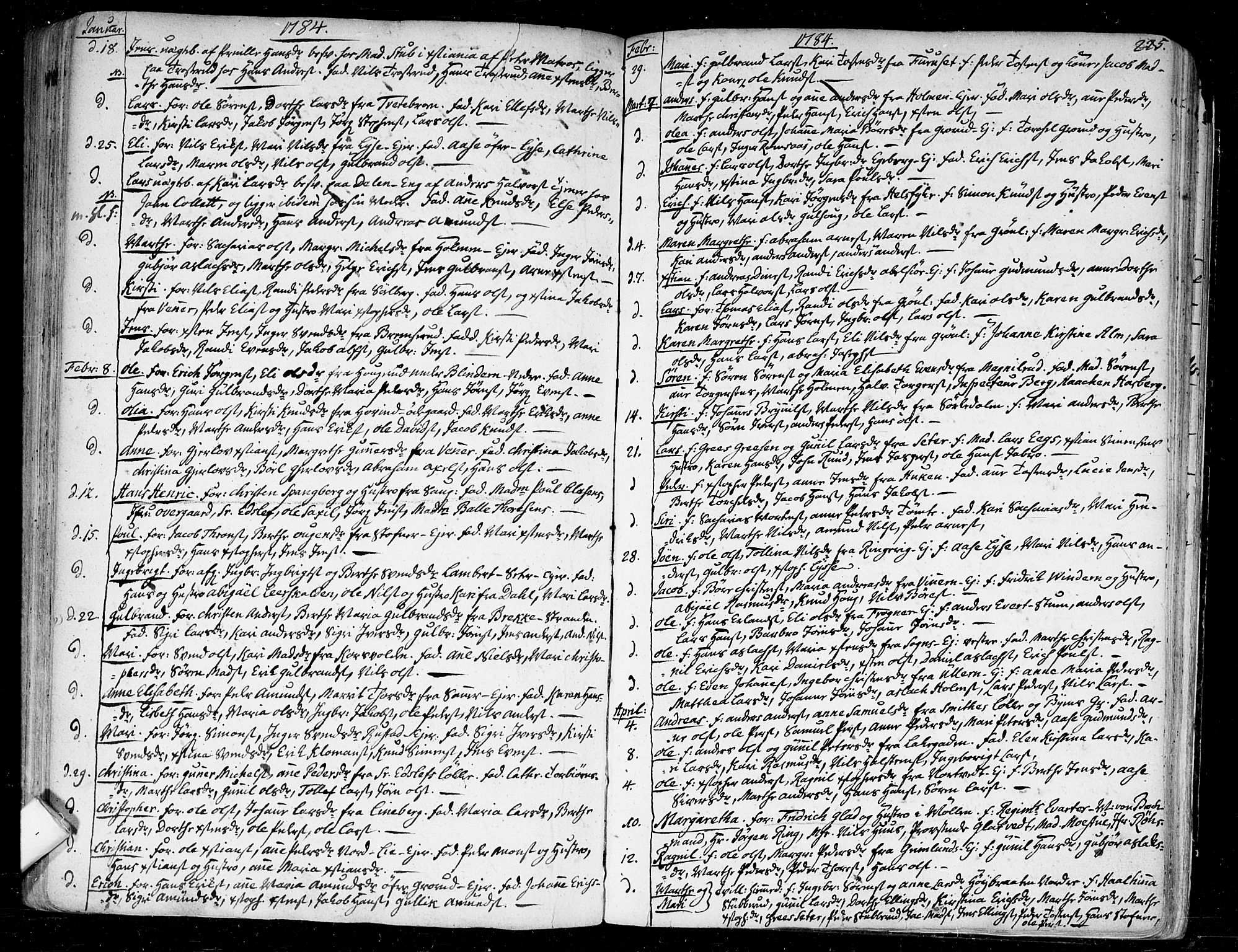 Aker prestekontor kirkebøker, SAO/A-10861/F/L0009: Parish register (official) no. 9, 1765-1785, p. 225