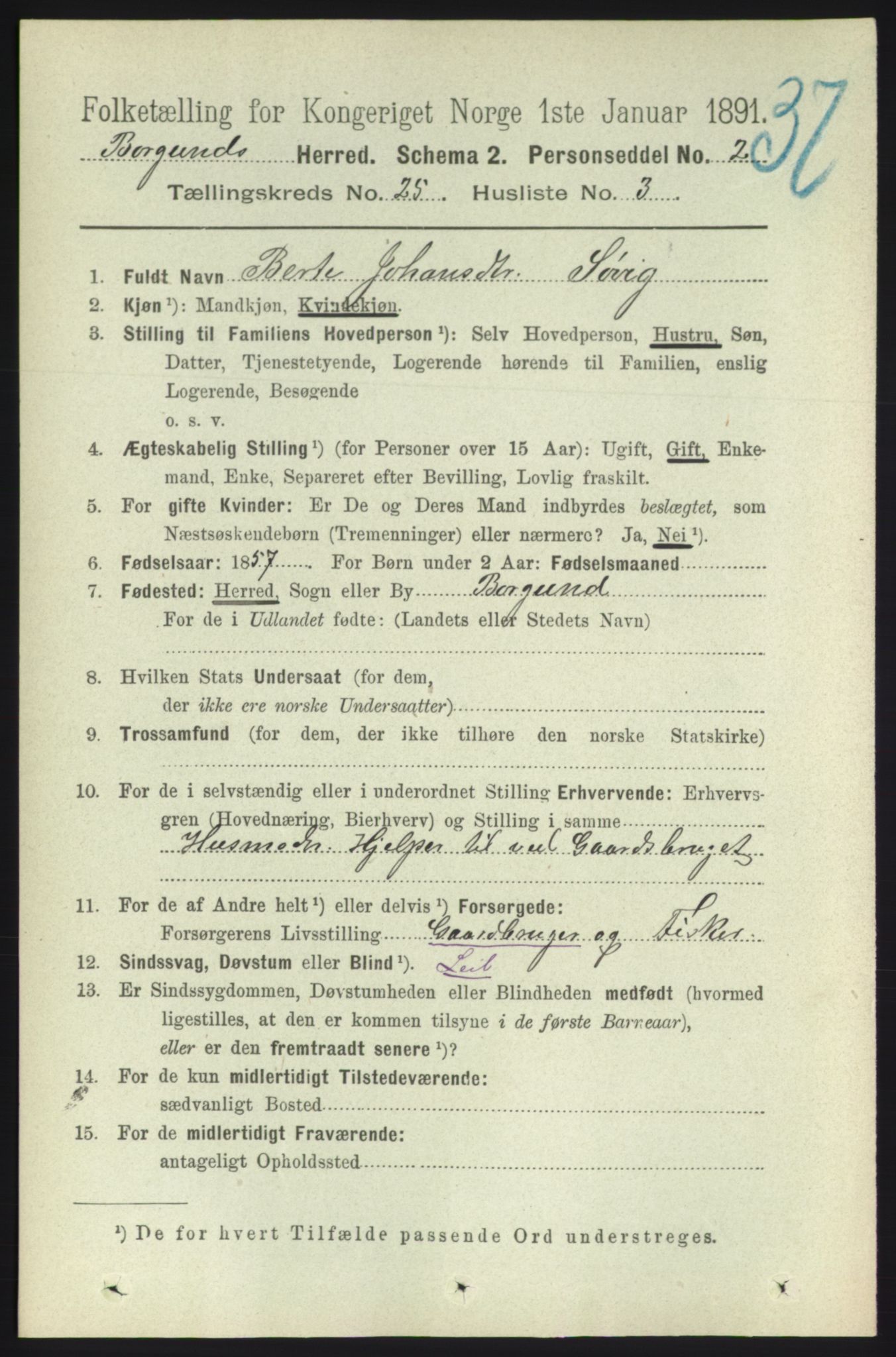 RA, 1891 census for 1531 Borgund, 1891, p. 7270