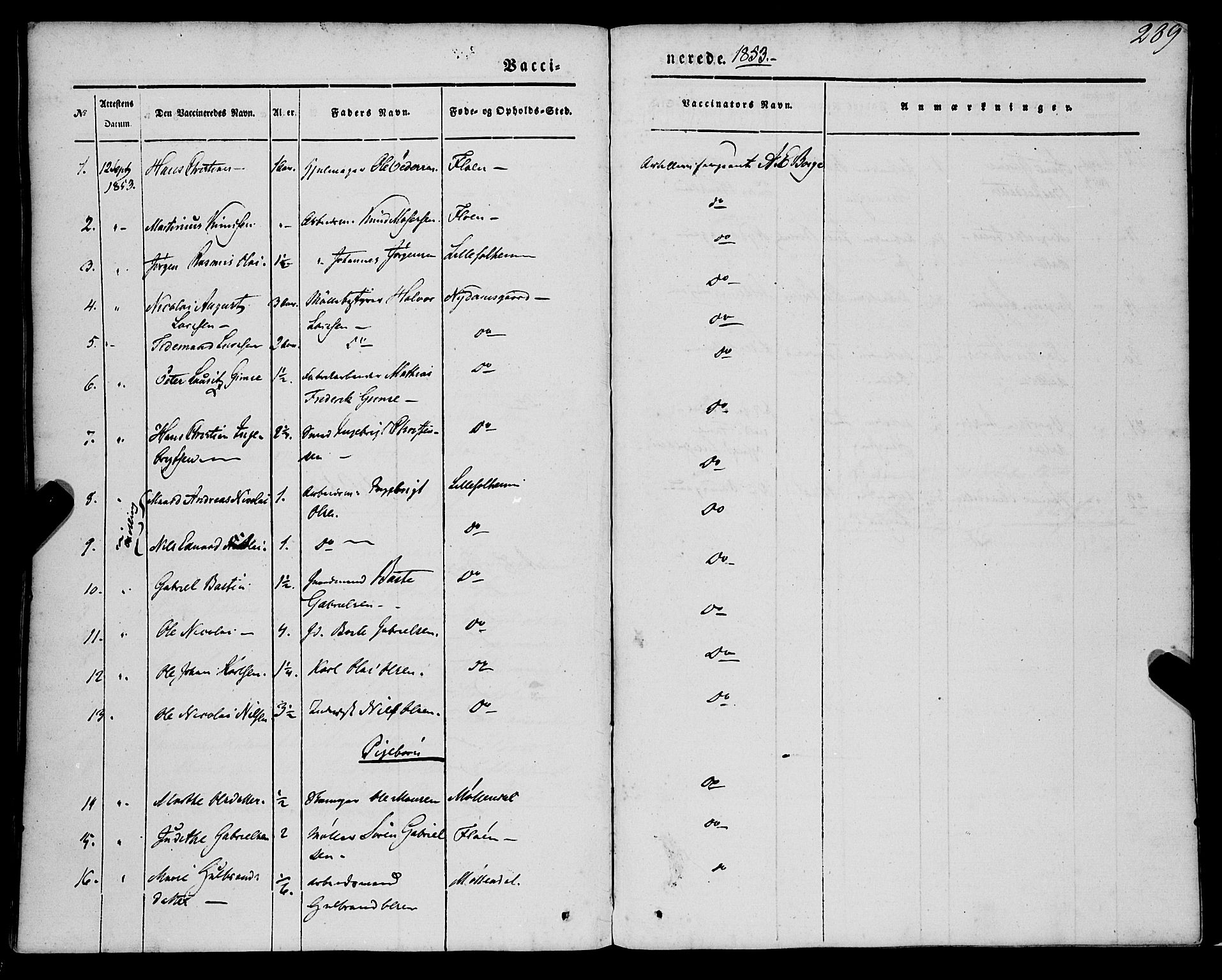 St. Jørgens hospital og Årstad sokneprestembete, AV/SAB-A-99934: Parish register (official) no. A 4, 1844-1863, p. 289