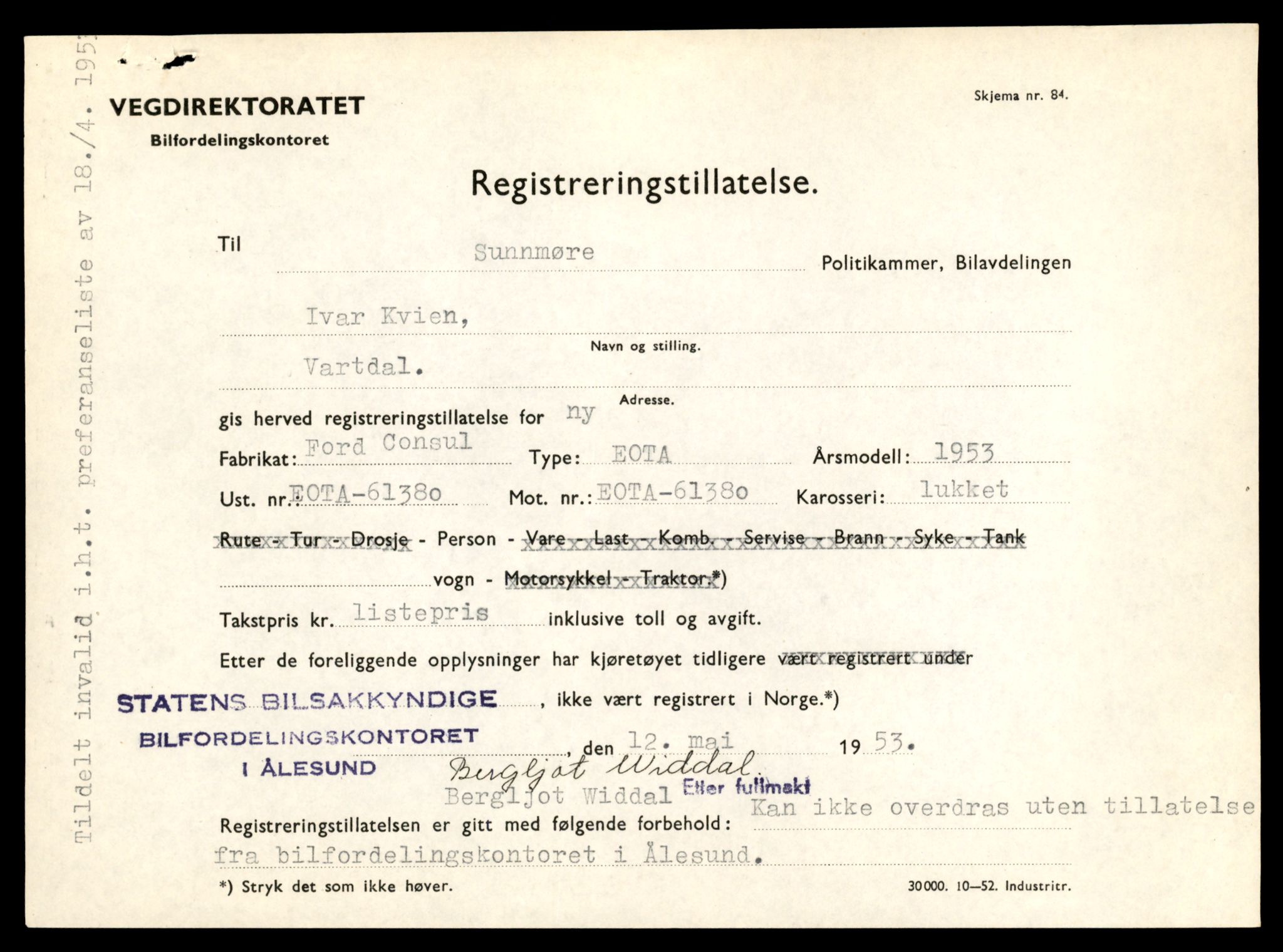 Møre og Romsdal vegkontor - Ålesund trafikkstasjon, AV/SAT-A-4099/F/Fe/L0043: Registreringskort for kjøretøy T 14080 - T 14204, 1927-1998, p. 2459