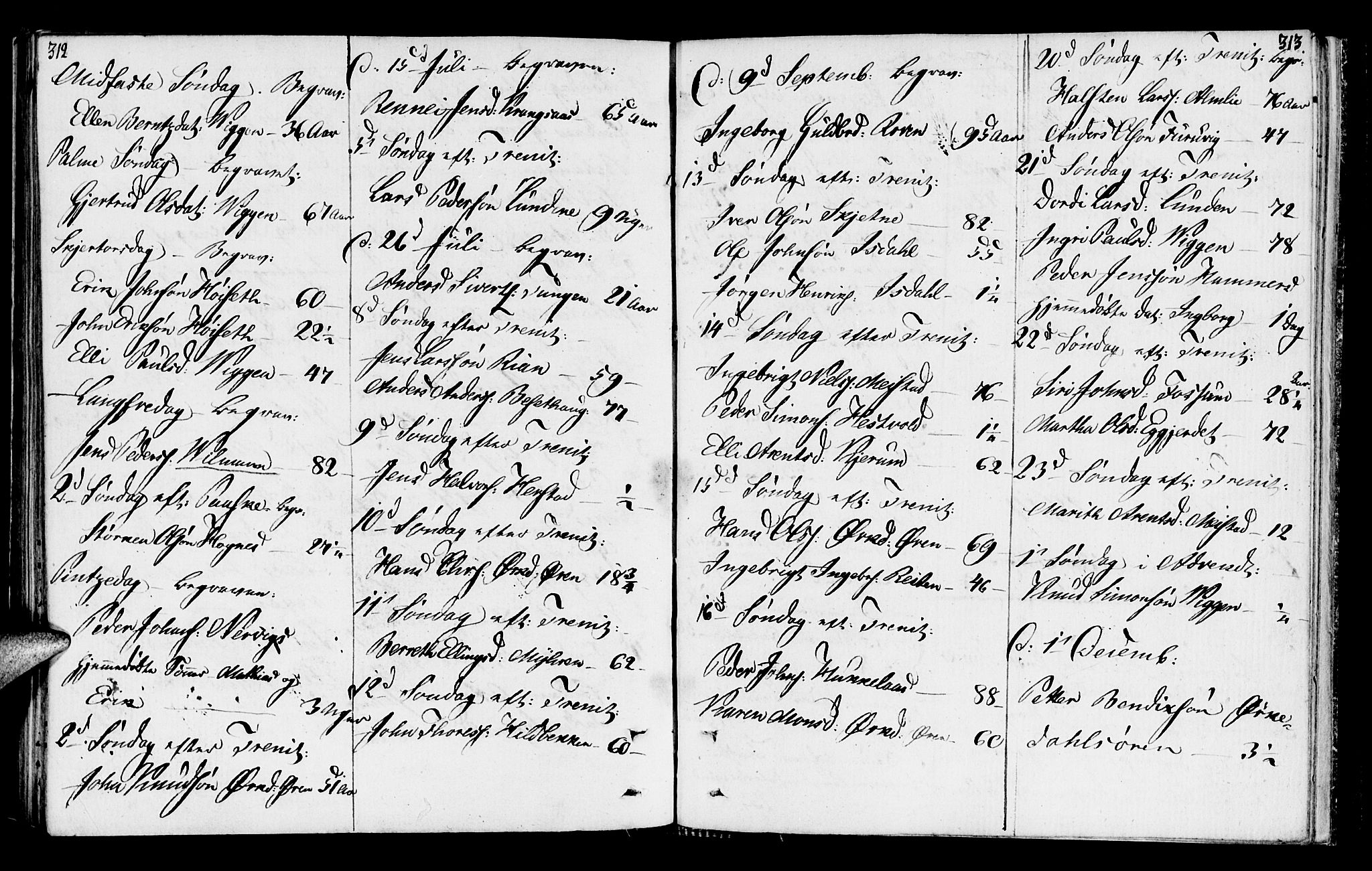 Ministerialprotokoller, klokkerbøker og fødselsregistre - Sør-Trøndelag, AV/SAT-A-1456/665/L0769: Parish register (official) no. 665A04, 1803-1816, p. 312-313