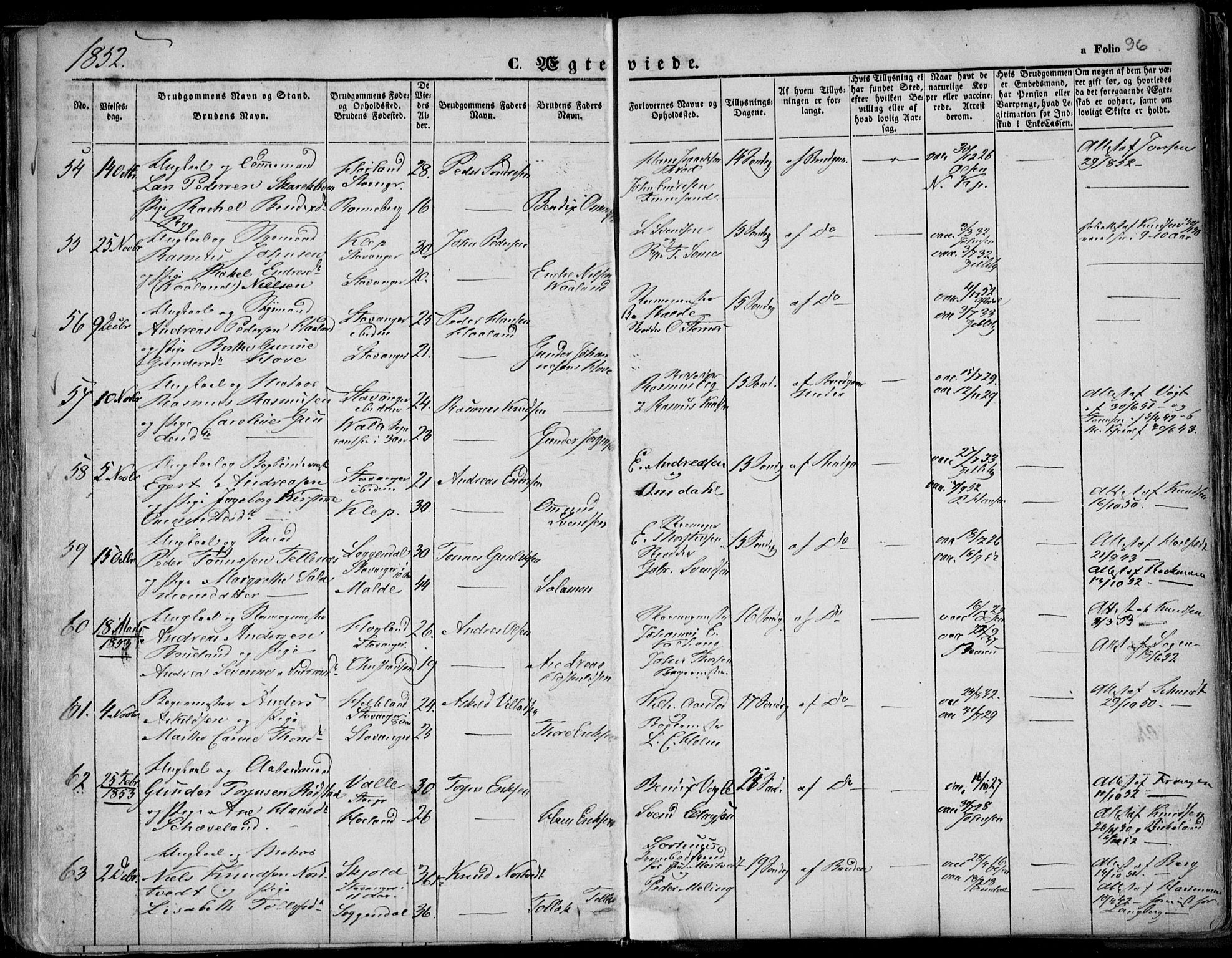 Domkirken sokneprestkontor, AV/SAST-A-101812/001/30/30BA/L0015: Parish register (official) no. A 14, 1842-1857, p. 96