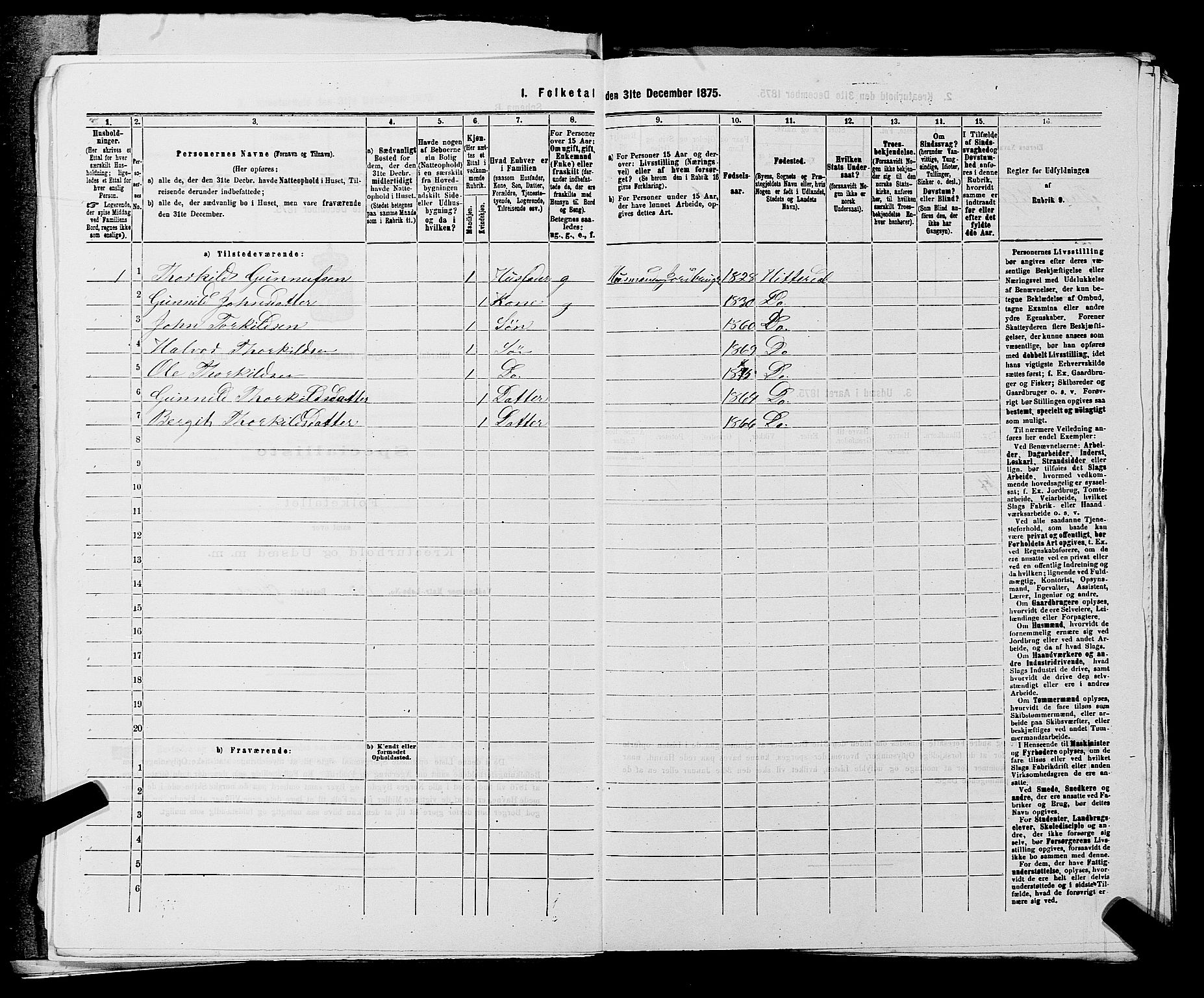 SAKO, 1875 census for 0823P Heddal, 1875, p. 834