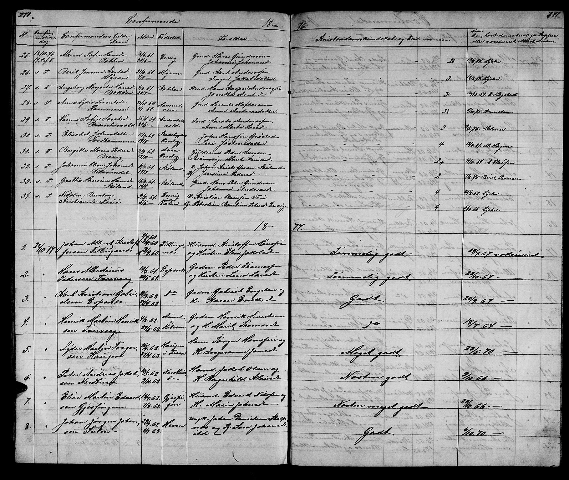 Ministerialprotokoller, klokkerbøker og fødselsregistre - Sør-Trøndelag, AV/SAT-A-1456/640/L0583: Parish register (copy) no. 640C01, 1866-1877, p. 270-271