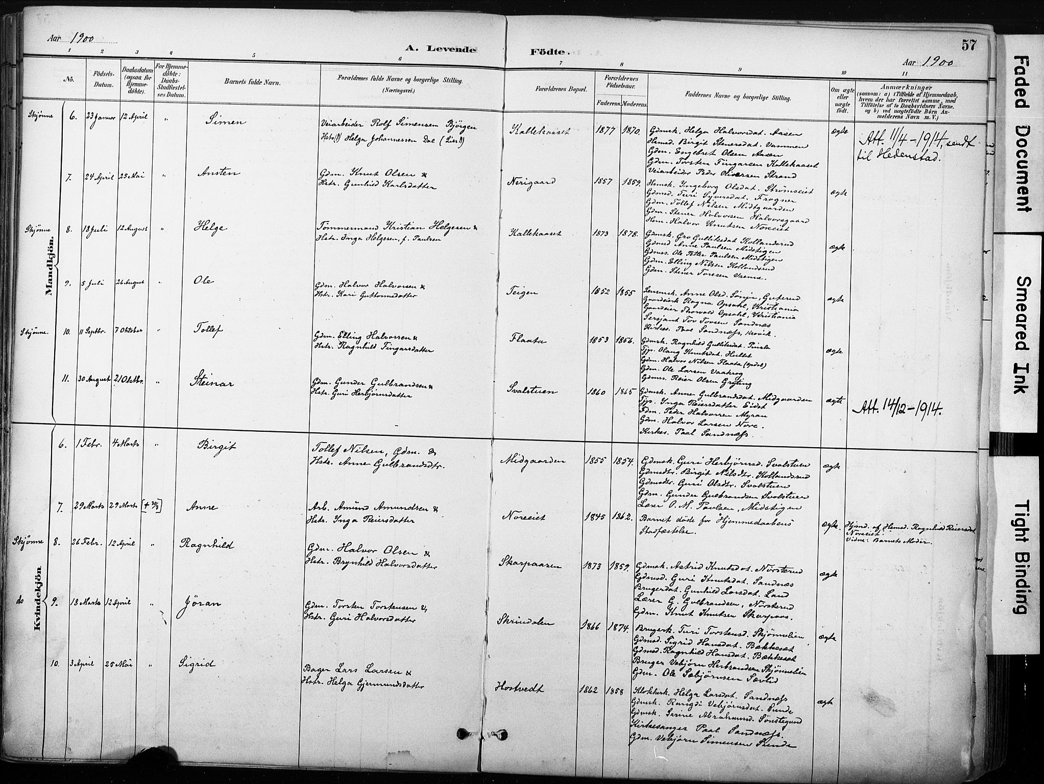 Nore kirkebøker, SAKO/A-238/F/Fb/L0002: Parish register (official) no. II 2, 1886-1906, p. 57