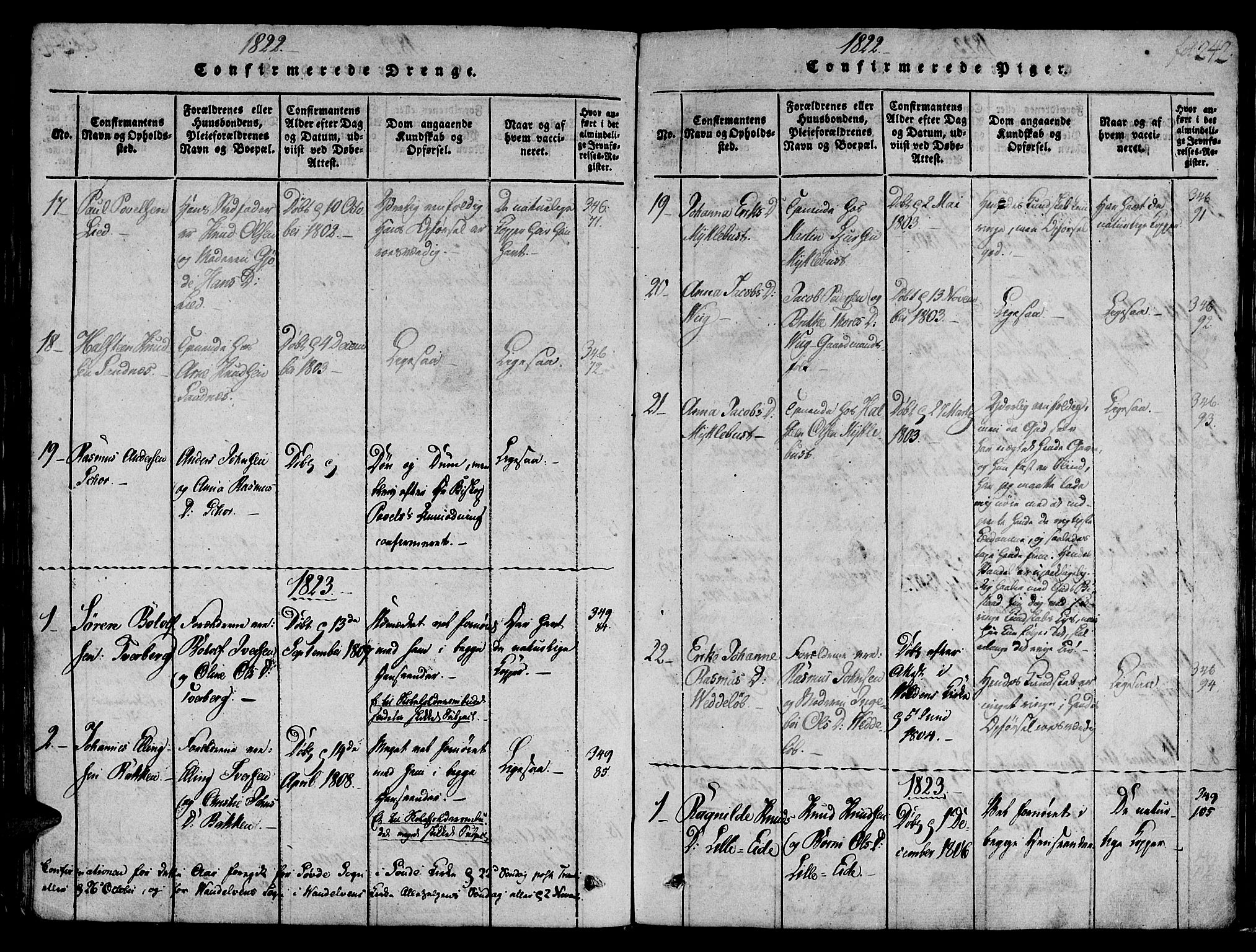 Ministerialprotokoller, klokkerbøker og fødselsregistre - Møre og Romsdal, AV/SAT-A-1454/501/L0004: Parish register (official) no. 501A04, 1816-1831, p. 242