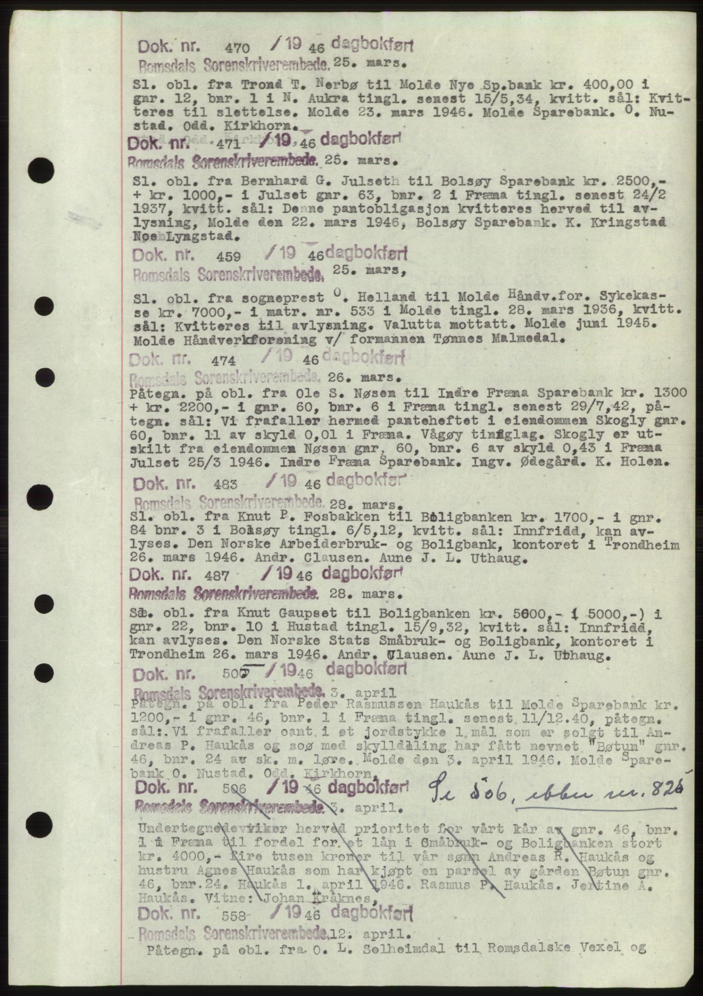 Romsdal sorenskriveri, AV/SAT-A-4149/1/2/2C: Mortgage book no. C1b, 1946-1949, Deed date: 25.03.1946