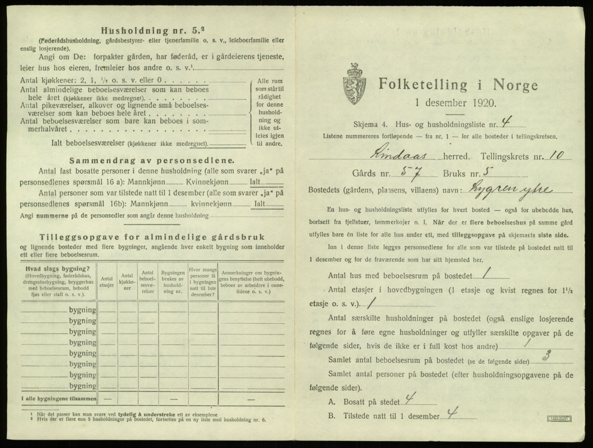 SAB, 1920 census for Lindås, 1920, p. 684