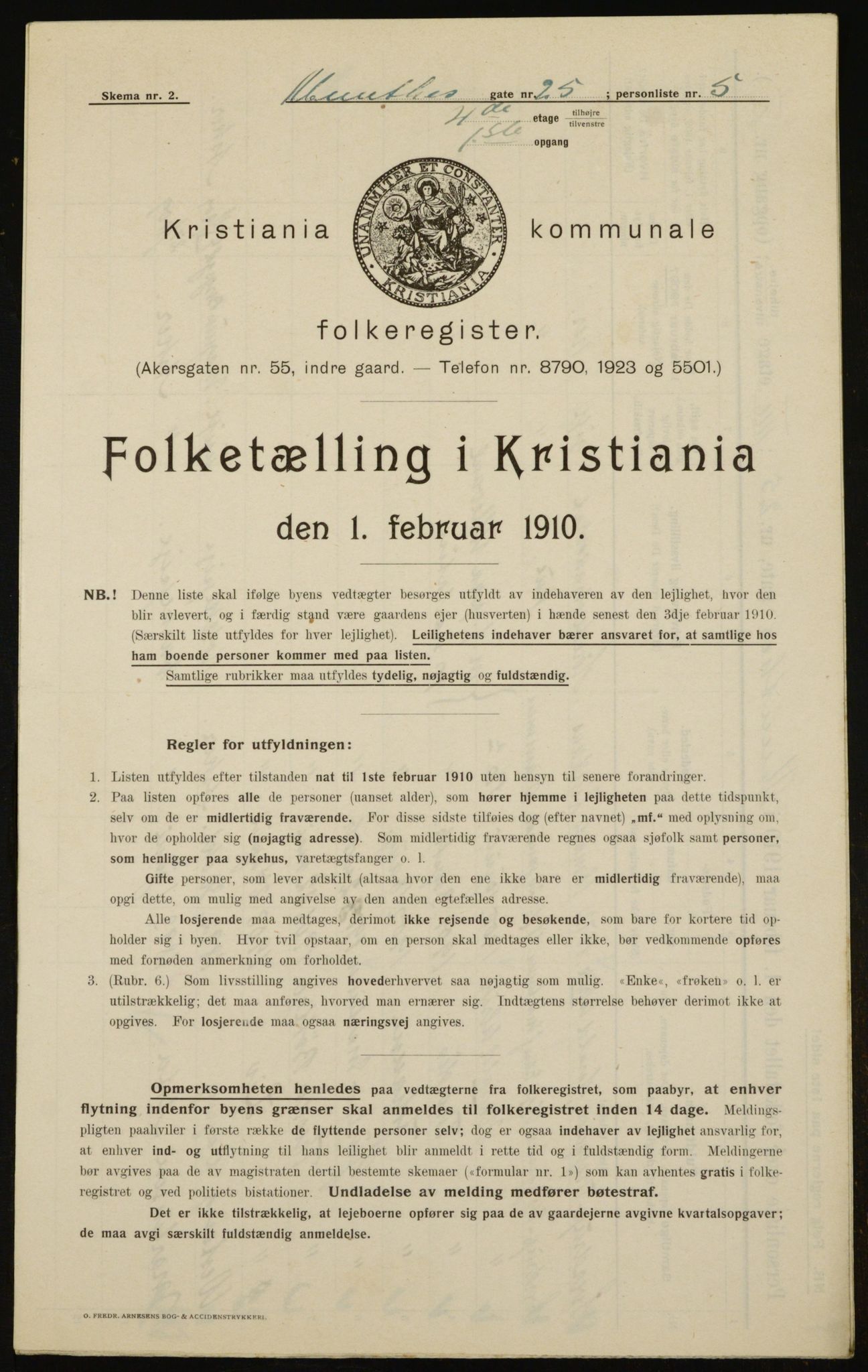 OBA, Municipal Census 1910 for Kristiania, 1910, p. 65748