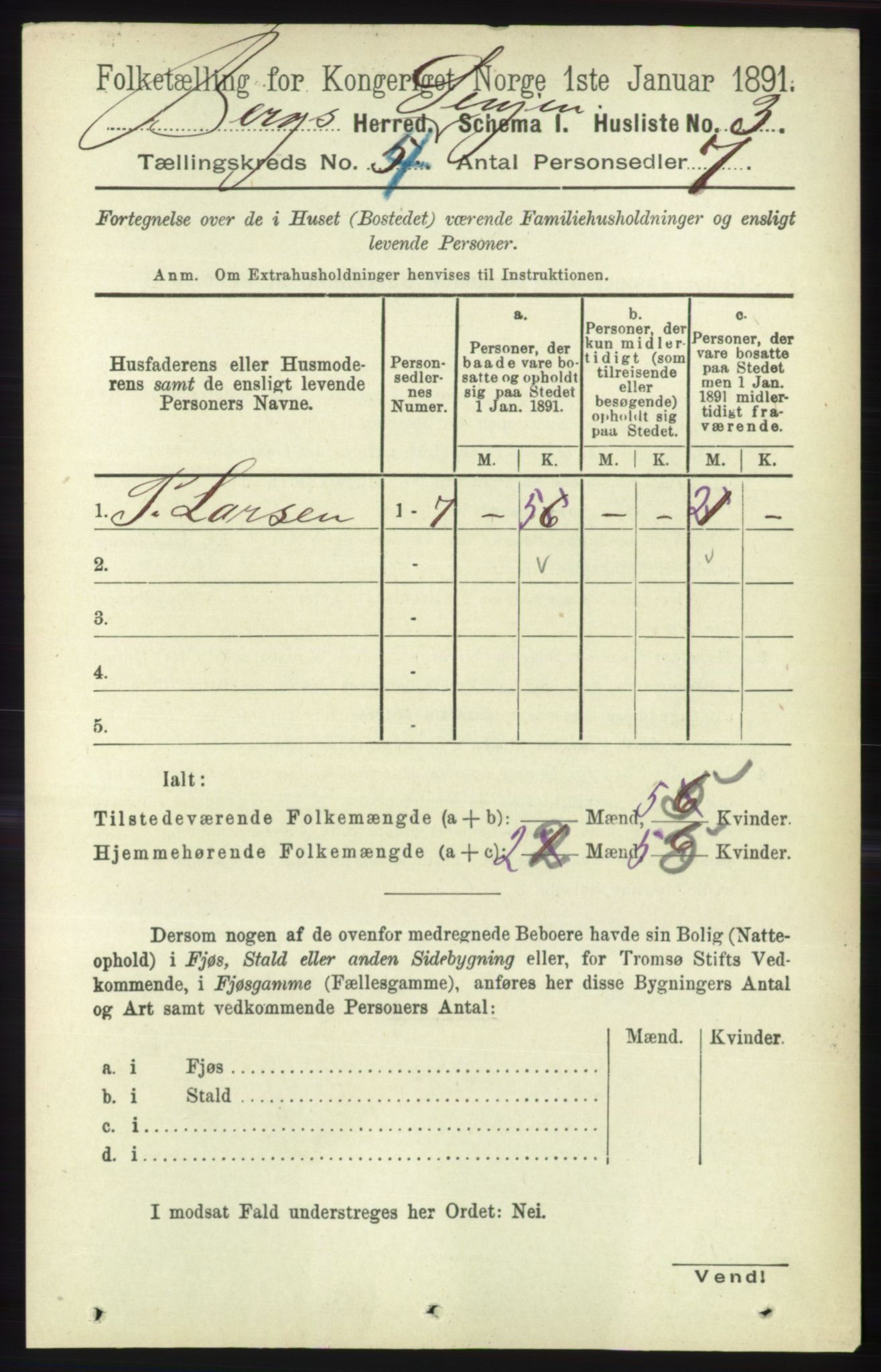 RA, 1891 census for 1929 Berg, 1891, p. 1556