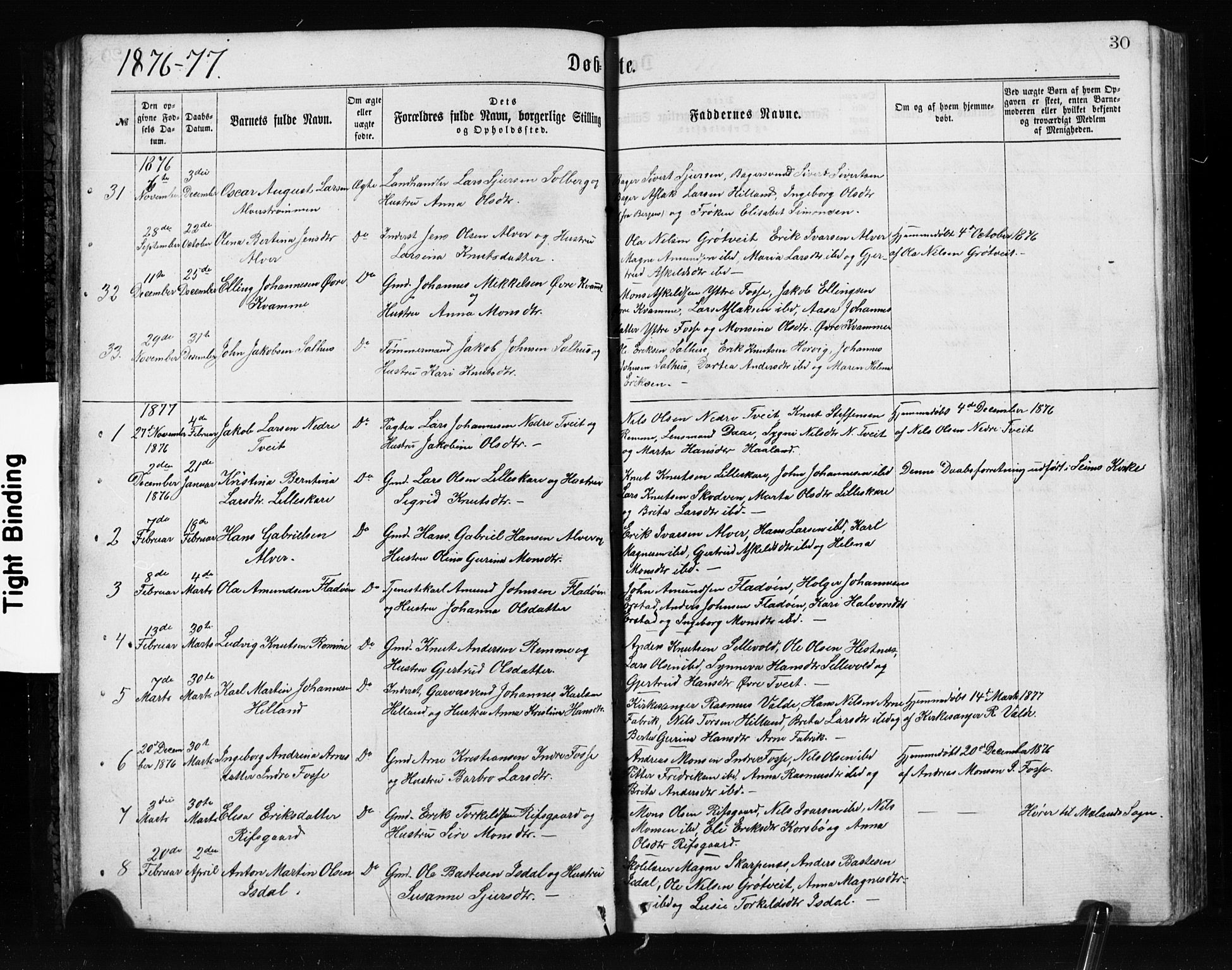 Alversund Sokneprestembete, SAB/A-73901/H/Ha/Hab: Parish register (copy) no. A 2, 1864-1905, p. 30
