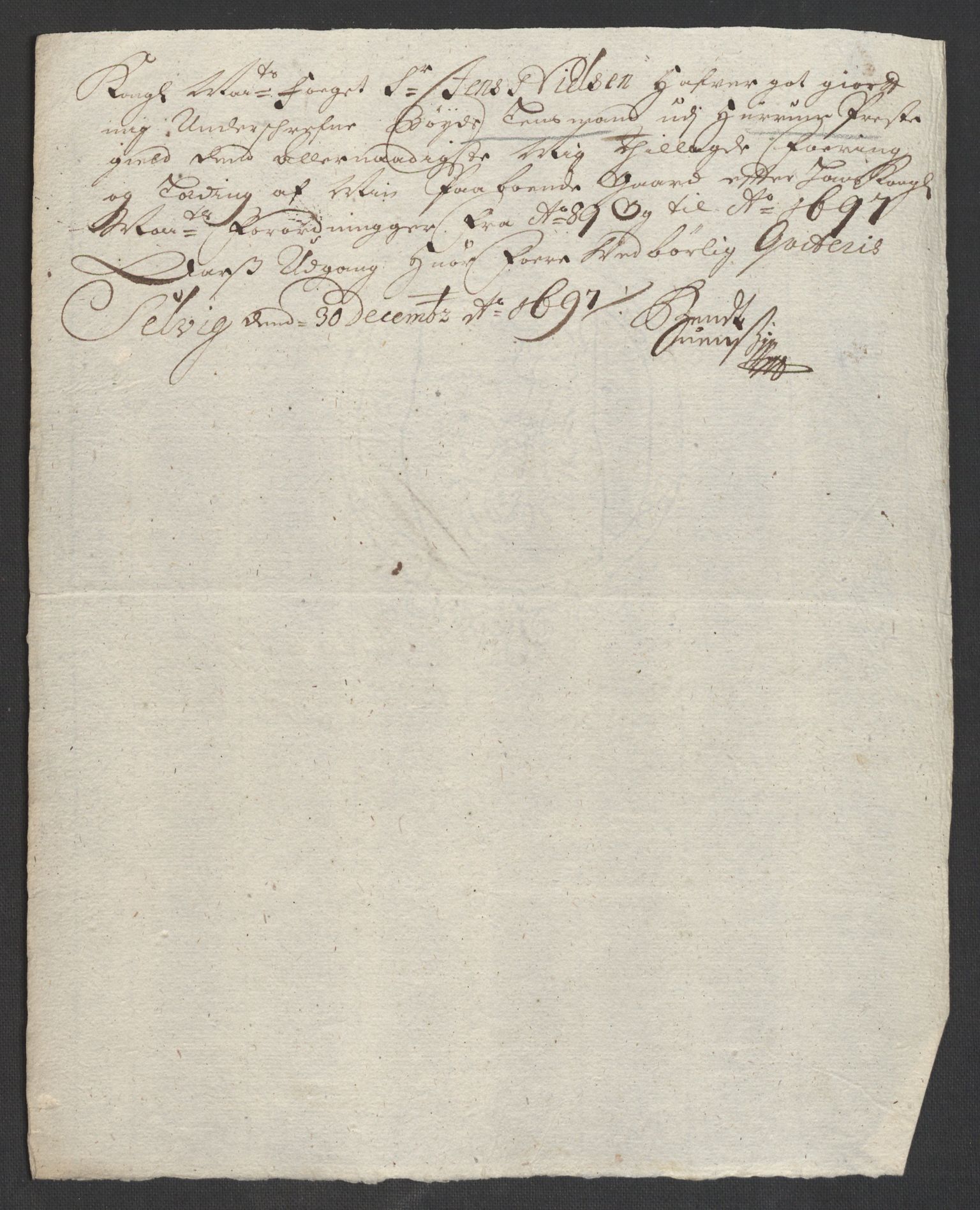 Rentekammeret inntil 1814, Reviderte regnskaper, Fogderegnskap, AV/RA-EA-4092/R30/L1695: Fogderegnskap Hurum, Røyken, Eiker og Lier, 1697, p. 245