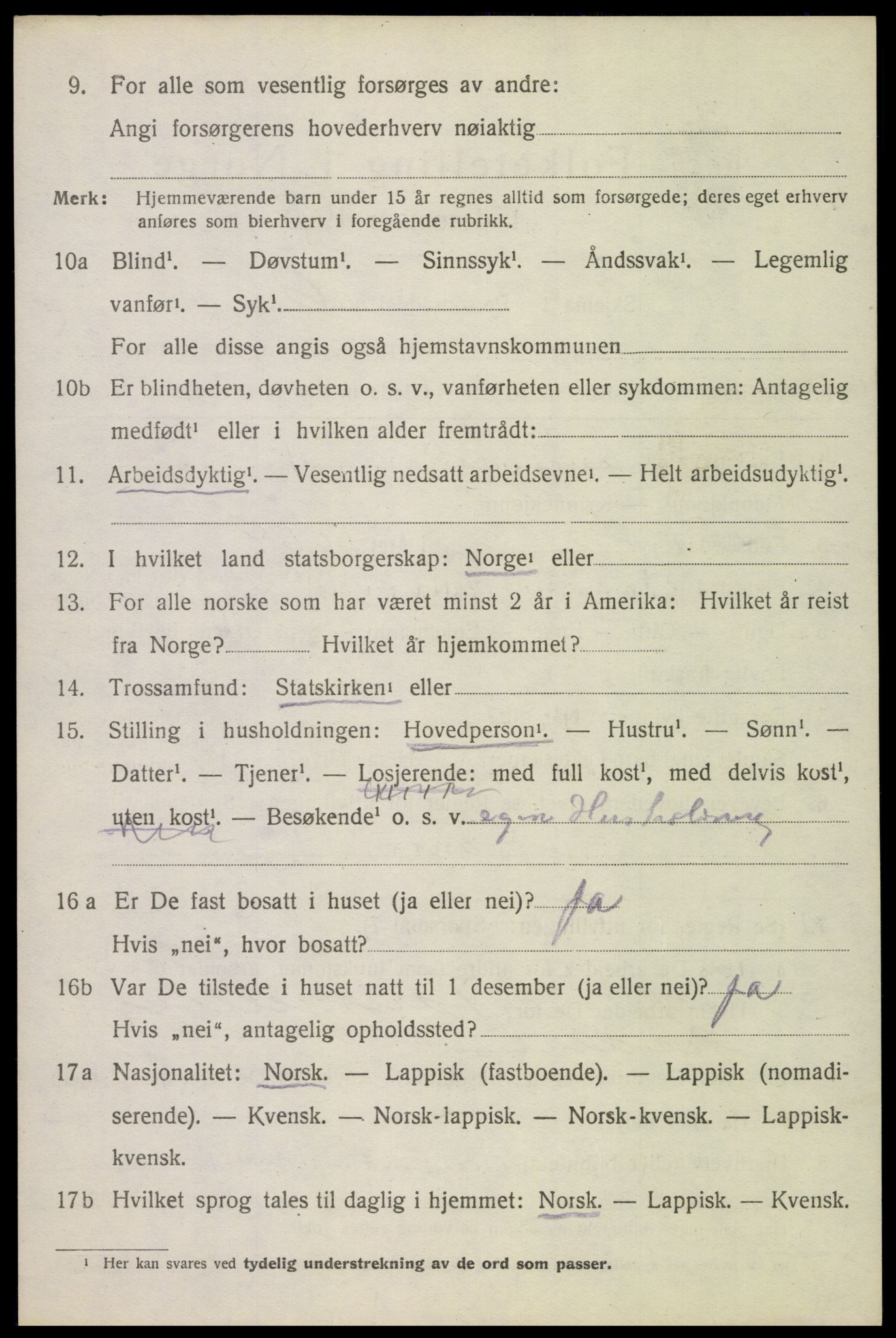 SAT, 1920 census for Hadsel, 1920, p. 5965