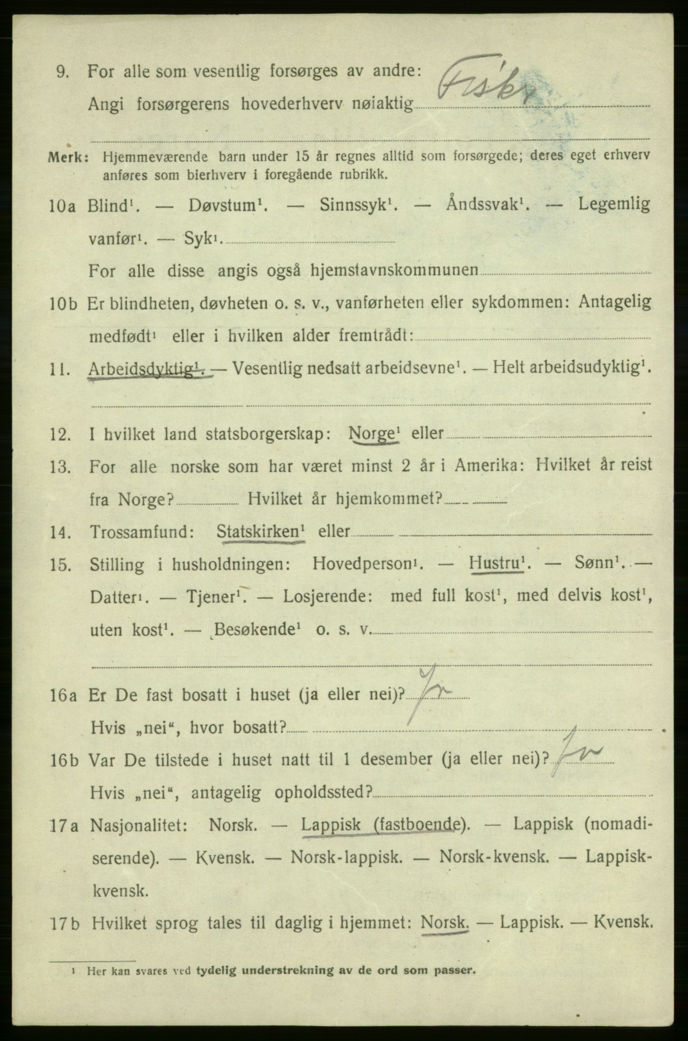 SATØ, 1920 census for Kjelvik, 1920, p. 1148