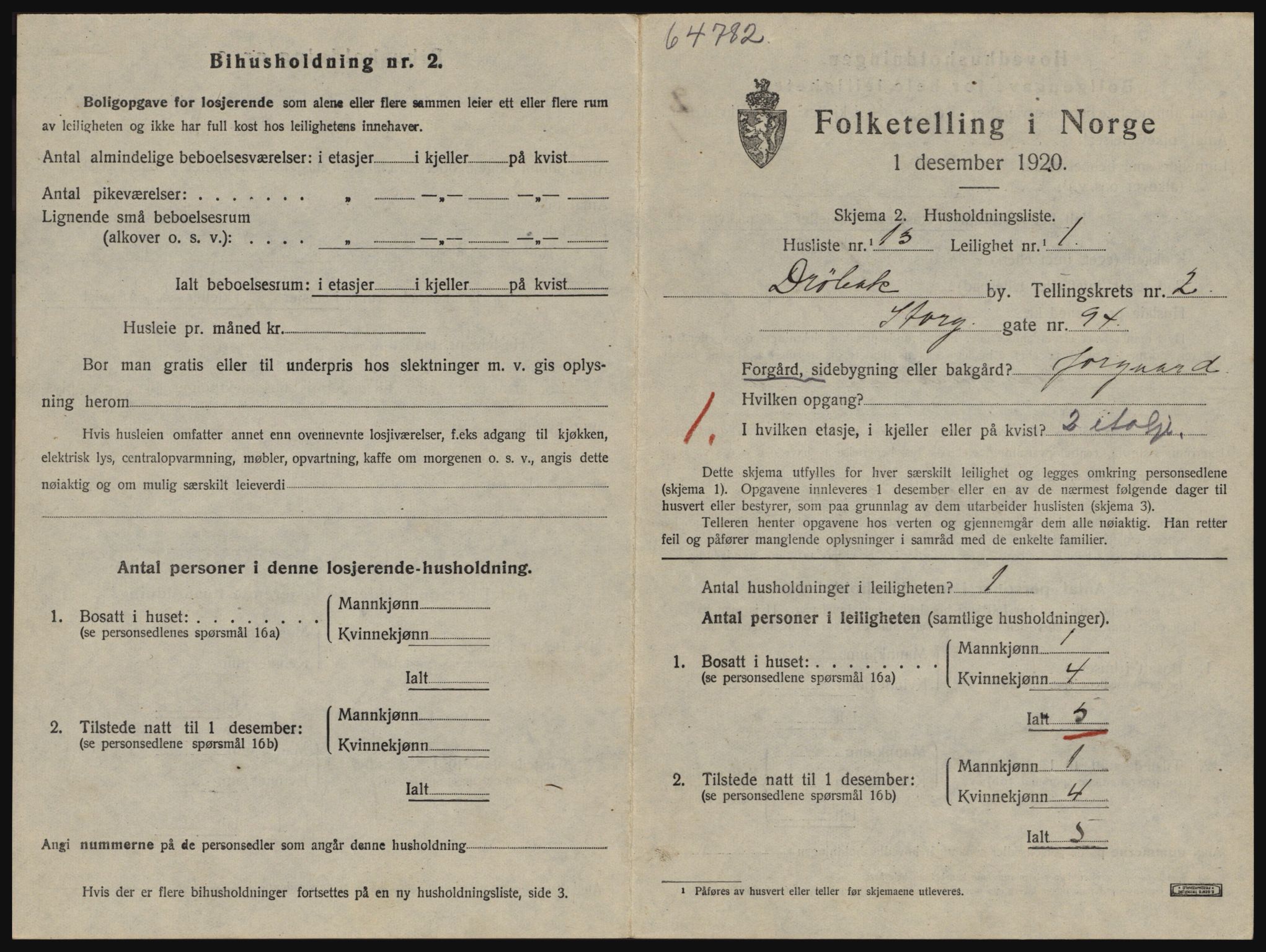 SAO, 1920 census for Drøbak, 1920, p. 963