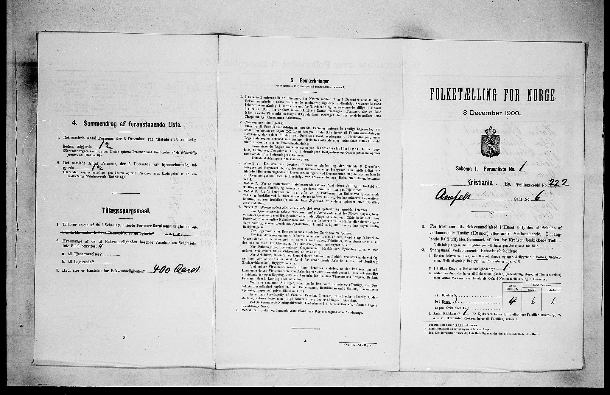 SAO, 1900 census for Kristiania, 1900, p. 2003