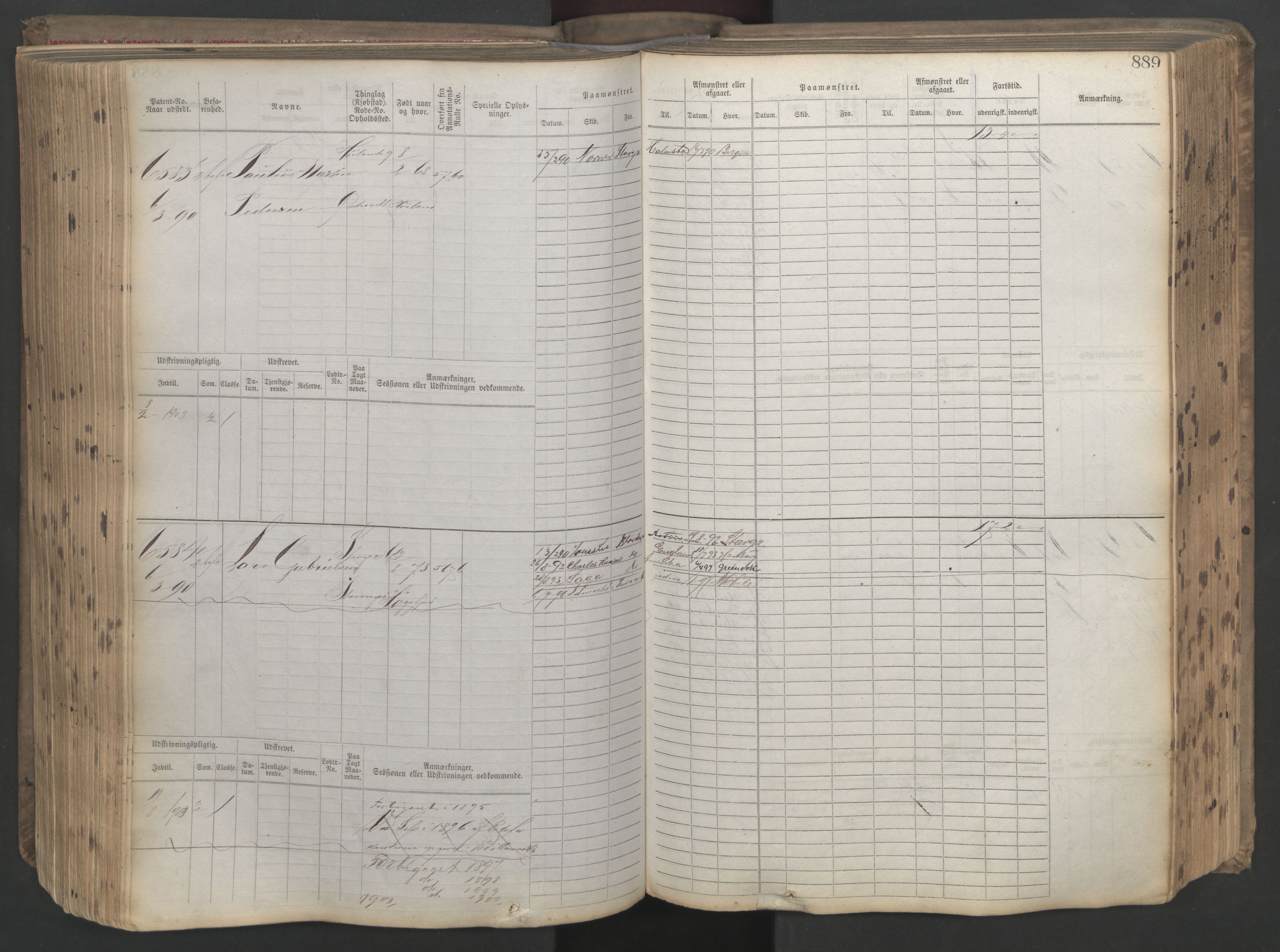 Stavanger sjømannskontor, AV/SAST-A-102006/F/Fb/Fbb/L0021: Sjøfartshovedrulle patnentnr. 6005-7204 (dublett), 1887, p. 294