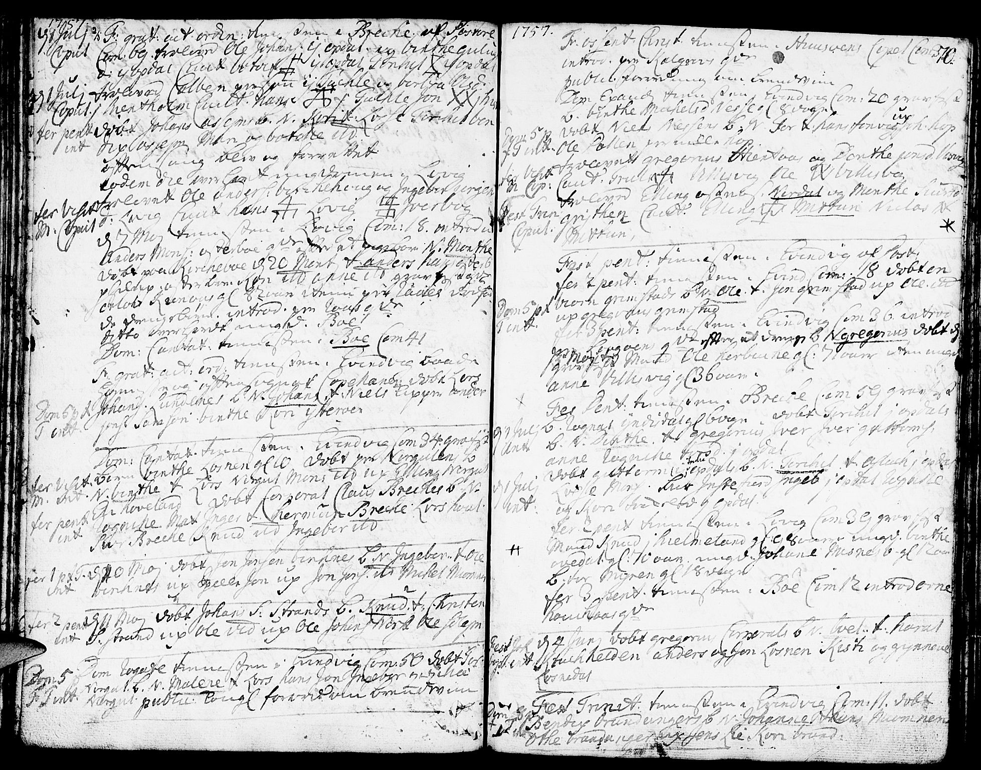 Gulen sokneprestembete, SAB/A-80201/H/Haa/Haaa/L0012: Parish register (official) no. A 12, 1749-1776, p. 70