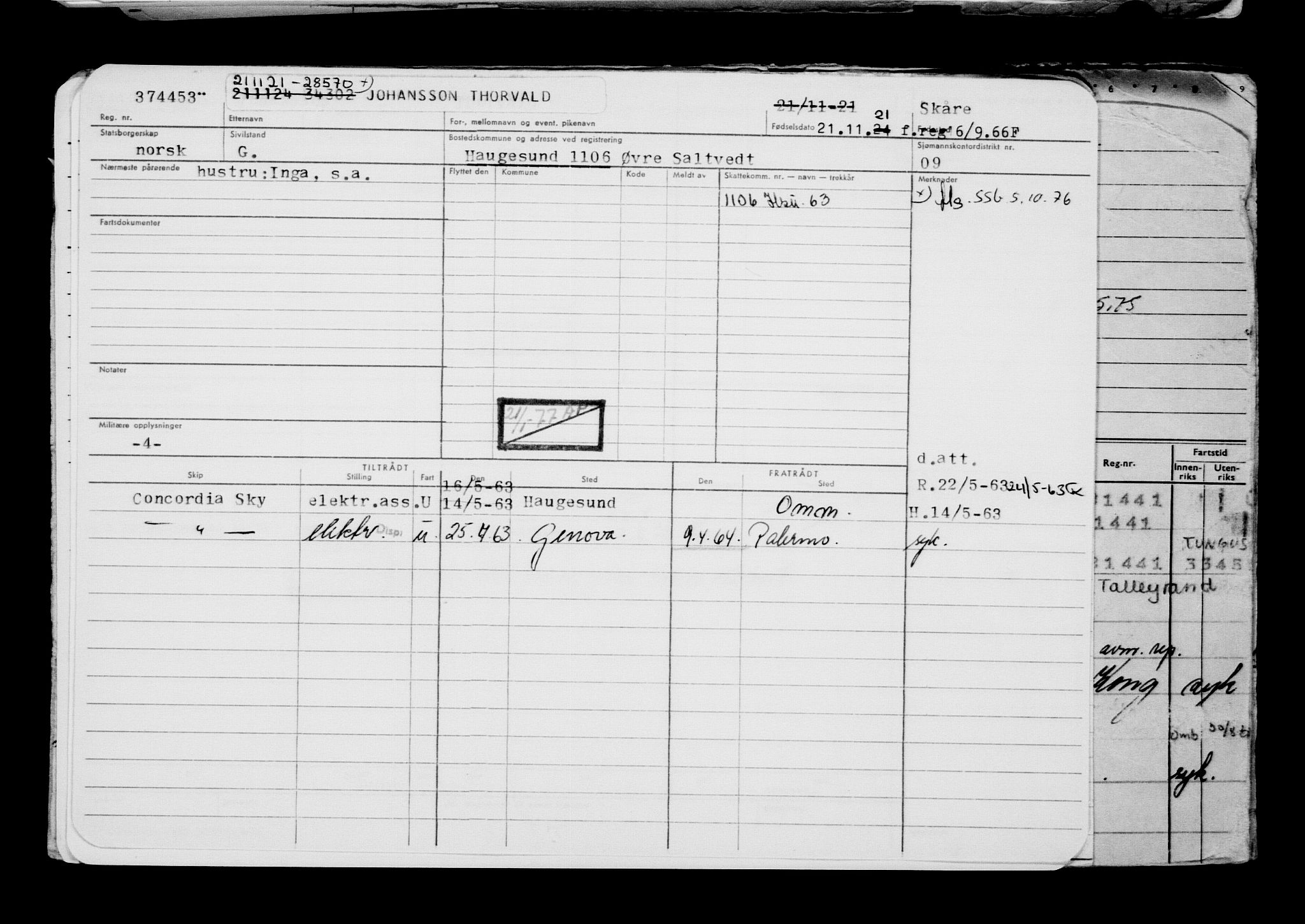 Direktoratet for sjømenn, RA/S-3545/G/Gb/L0200: Hovedkort, 1921, p. 178