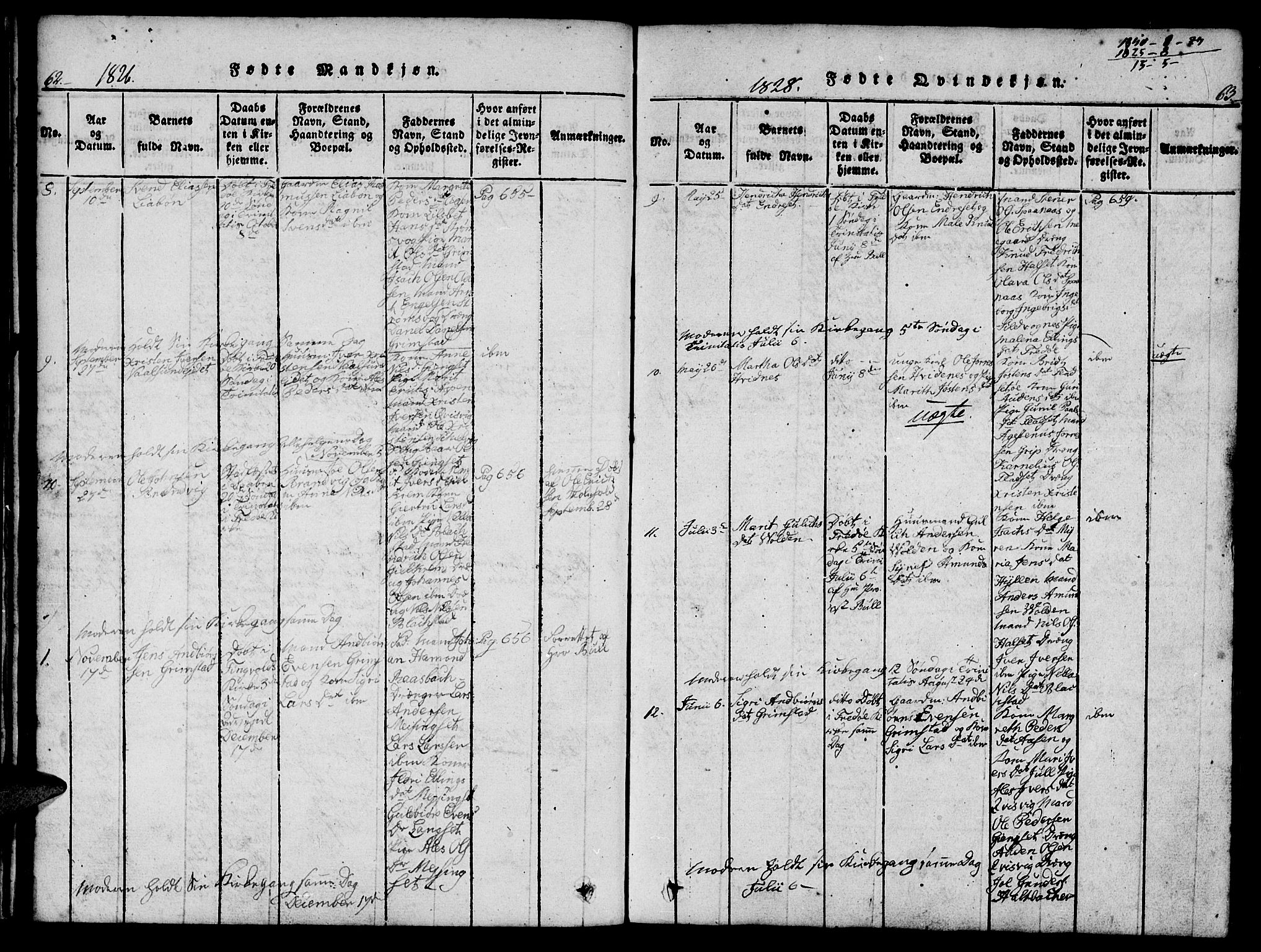 Ministerialprotokoller, klokkerbøker og fødselsregistre - Møre og Romsdal, AV/SAT-A-1454/573/L0873: Parish register (copy) no. 573C01, 1819-1834, p. 62-63