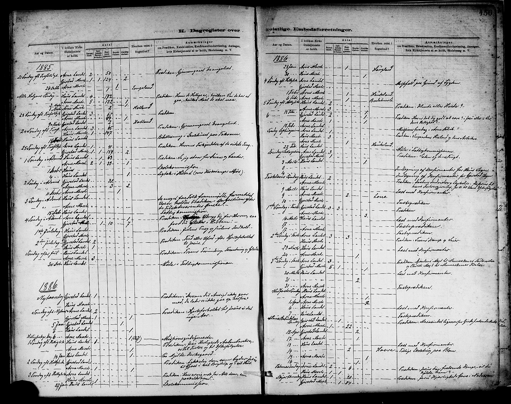 Haus sokneprestembete, SAB/A-75601/H/Haa: Parish register (official) no. A 19II, 1878-1886, p. 456
